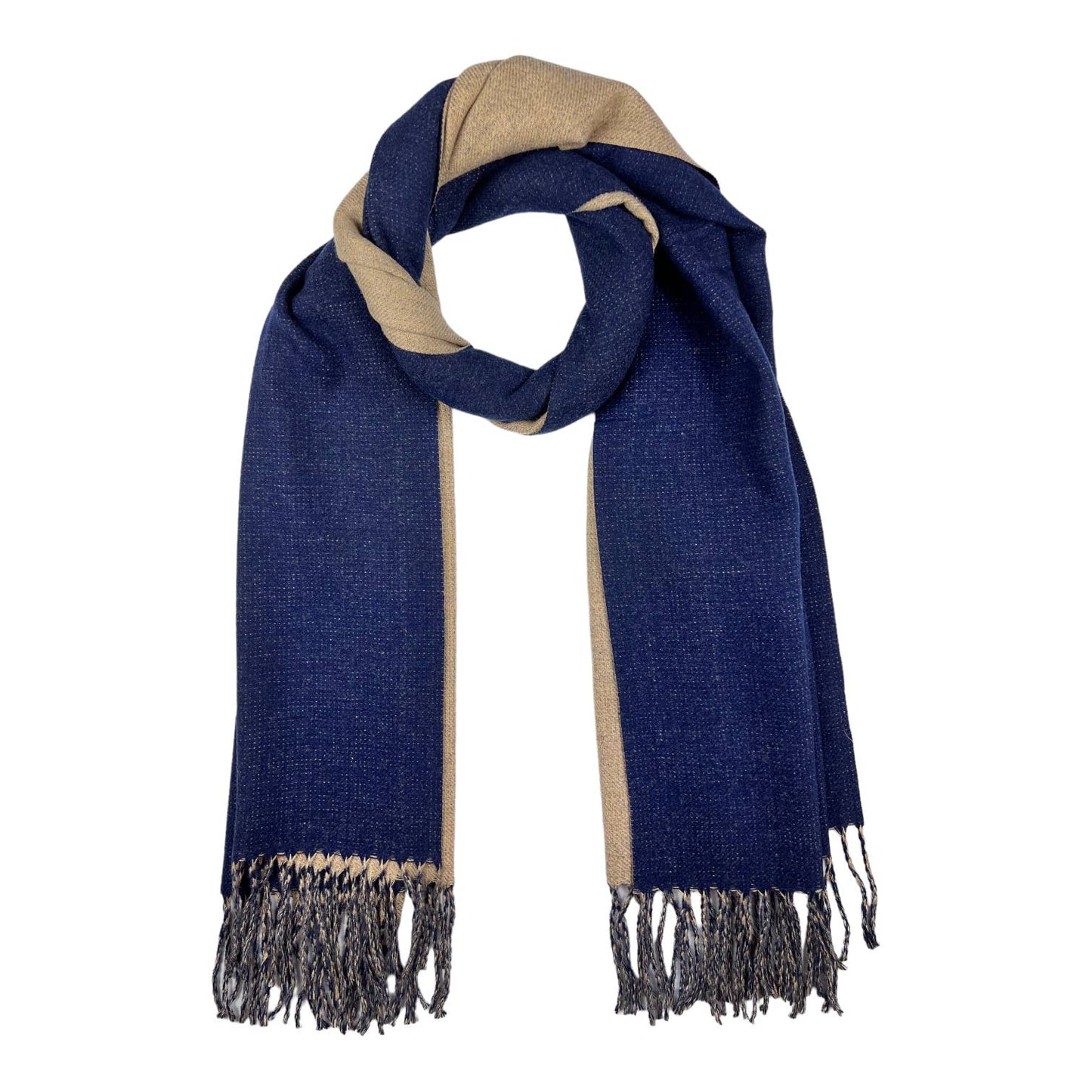 London Scarves - Reversible two tone coloured plain cashmere blend scarf