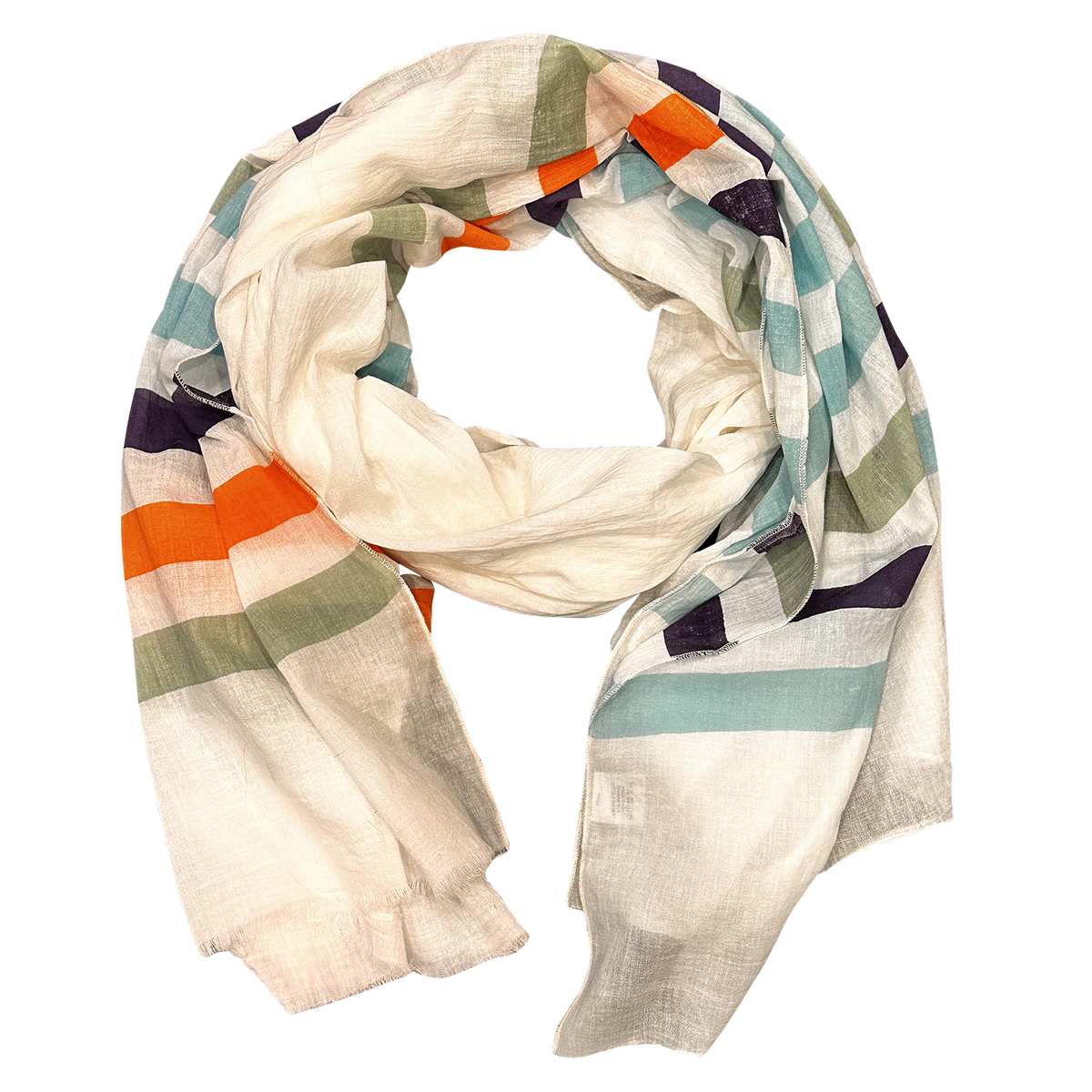 Chloe & Lex - Brilliant Stripes Lightweight Pure Cotton Scarf