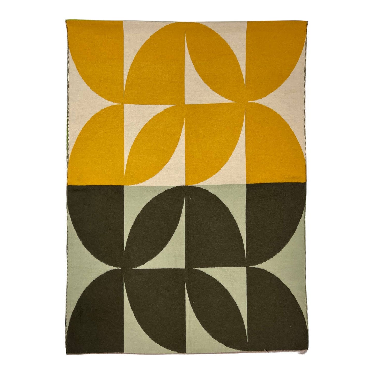 Retro Print Cashmere Blend Fringe Scarf