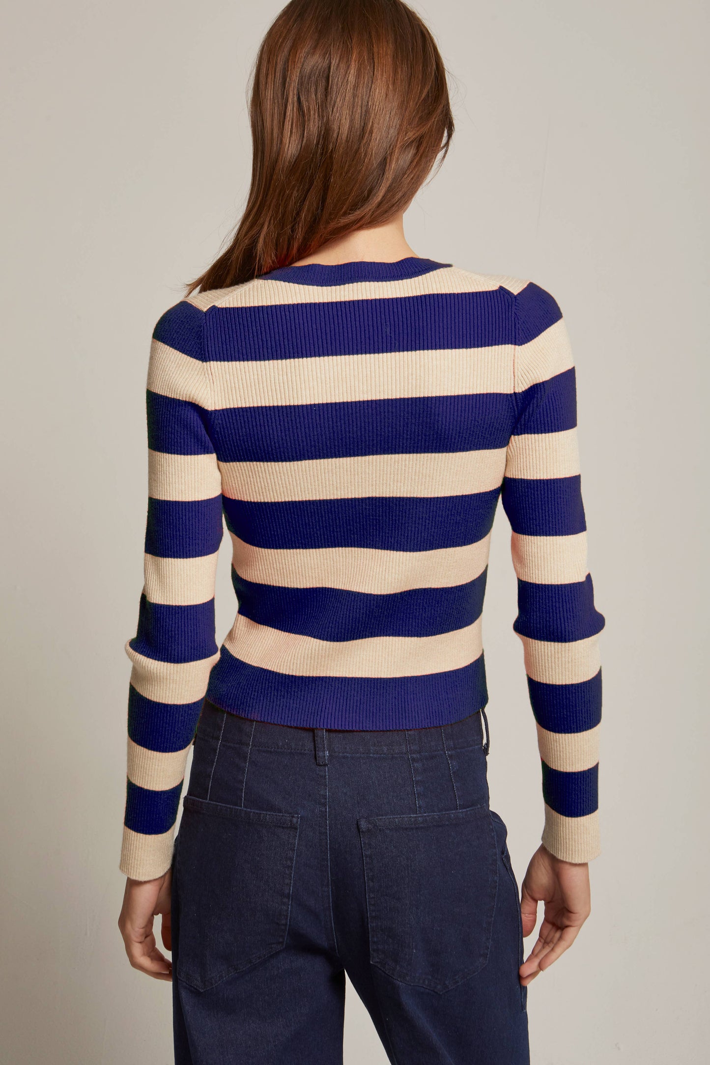 Crescent - CT9564 - Lia Striped Rib Knit Top