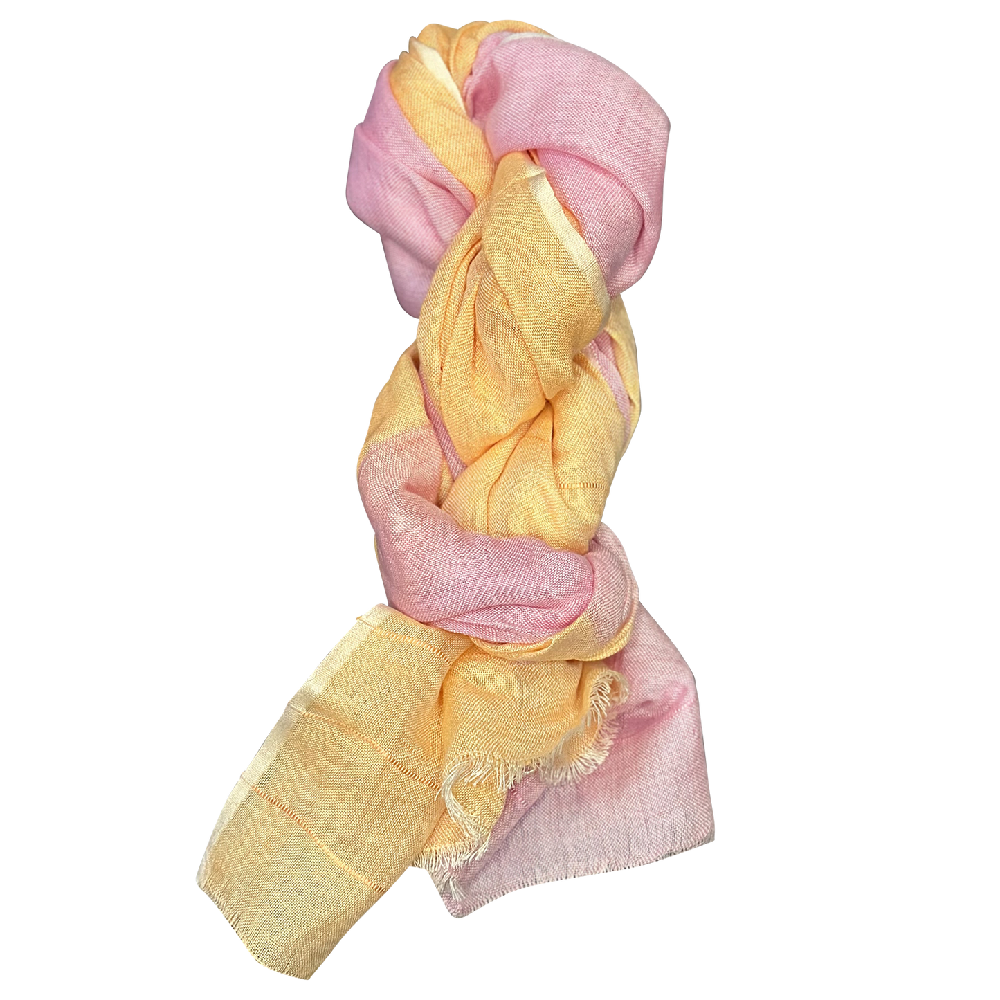 Chloe & Lex - Pure Linen with Feather Fringe Lightweight Scarf for Women