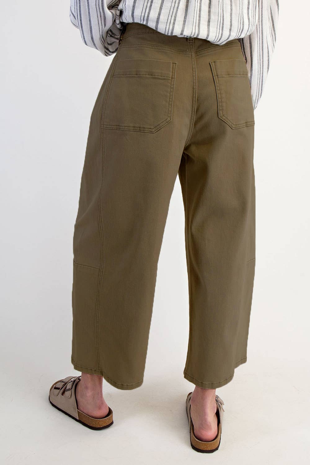 COTIERRA - MID RISE BARREL COTTON TWILL JEANS