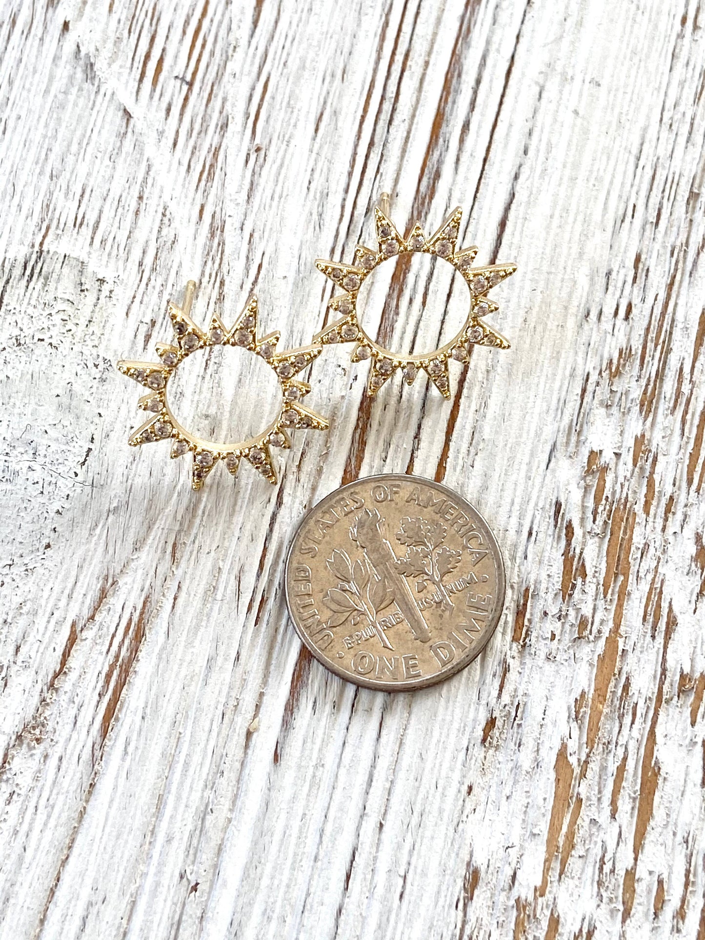Sun Earrings, Crystal