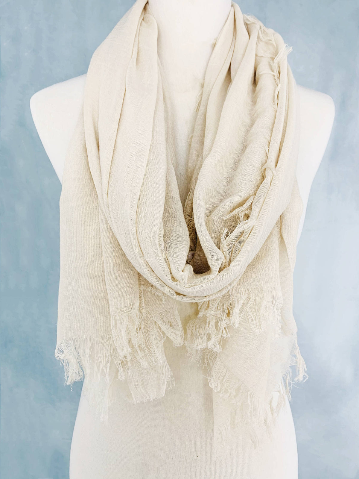 JC Sunny Fashion - JC021022 Soft As Cashmere Oversized Solid Frayed-Edge Scarf Shawl
