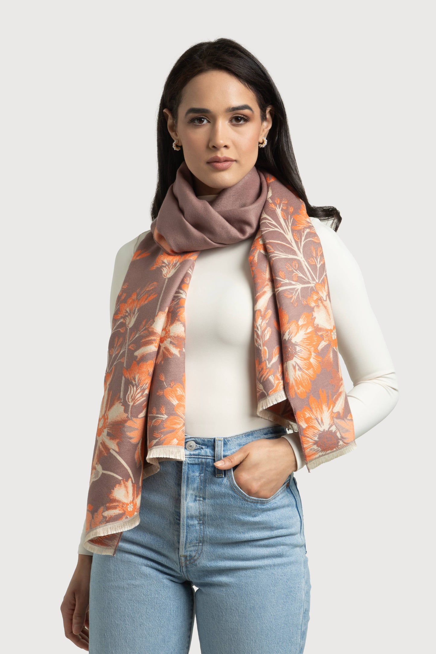 SAACHI - Reversible Floral Oversized Scarf