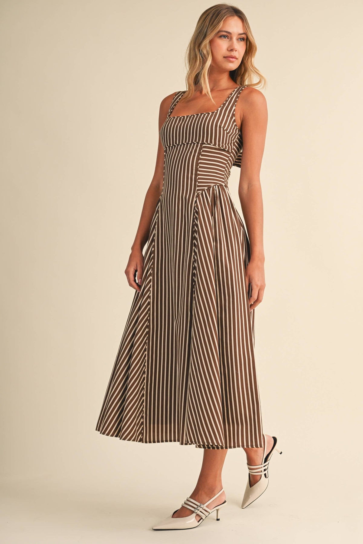 STRIPED MIDI DRESS - Klesis