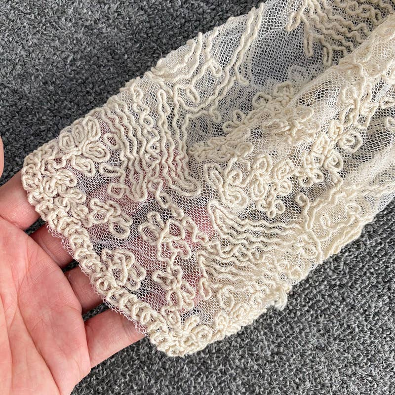 Hope & Sunshine - Crochet Cutout Long Sleeve Lace Mesh Top