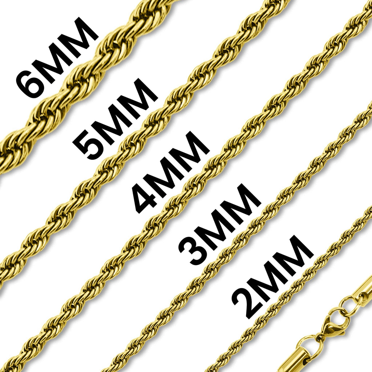 Gold Rope Chain Necklace - WJW
