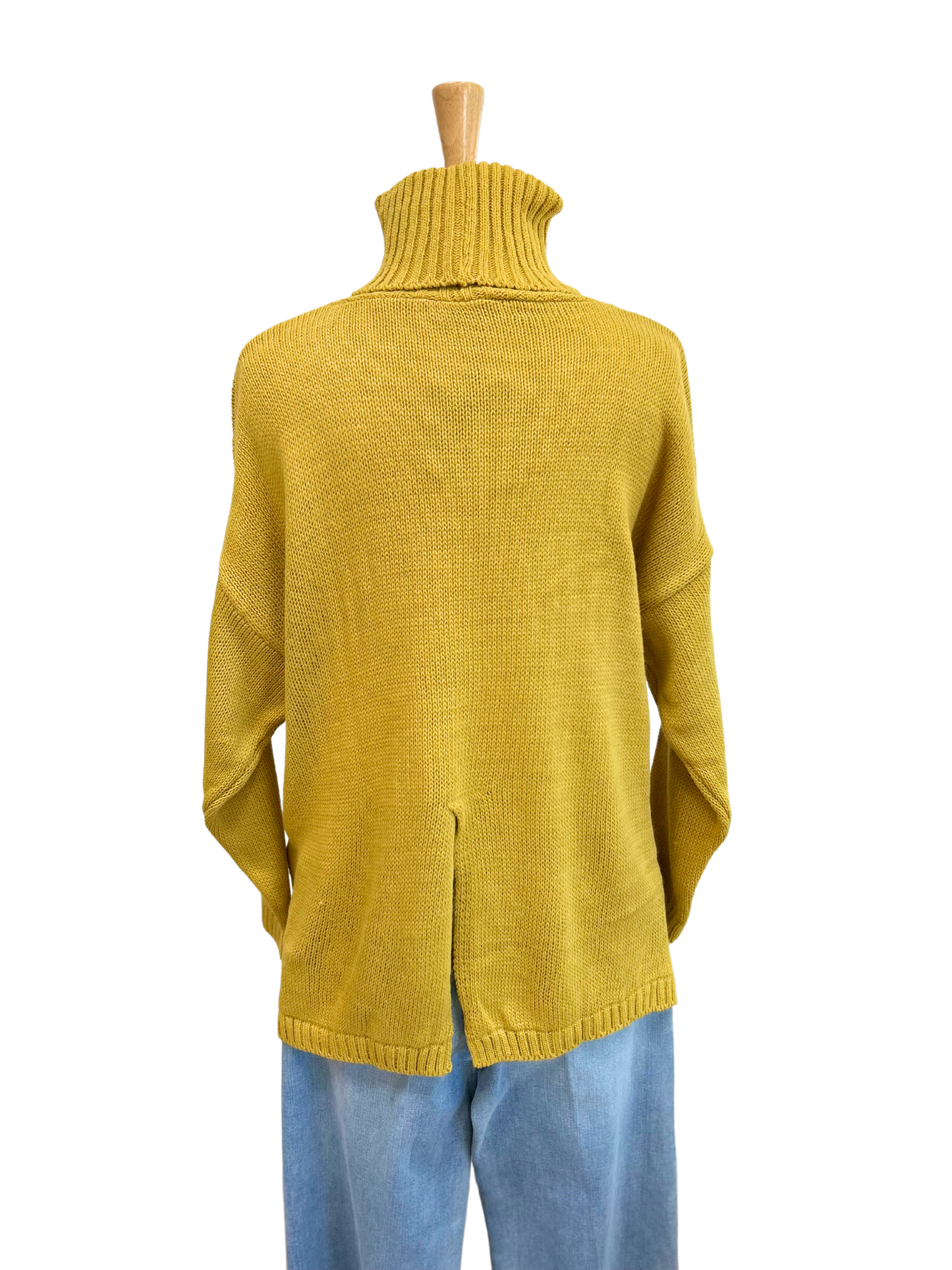 Back Slit Turtleneck Sweater