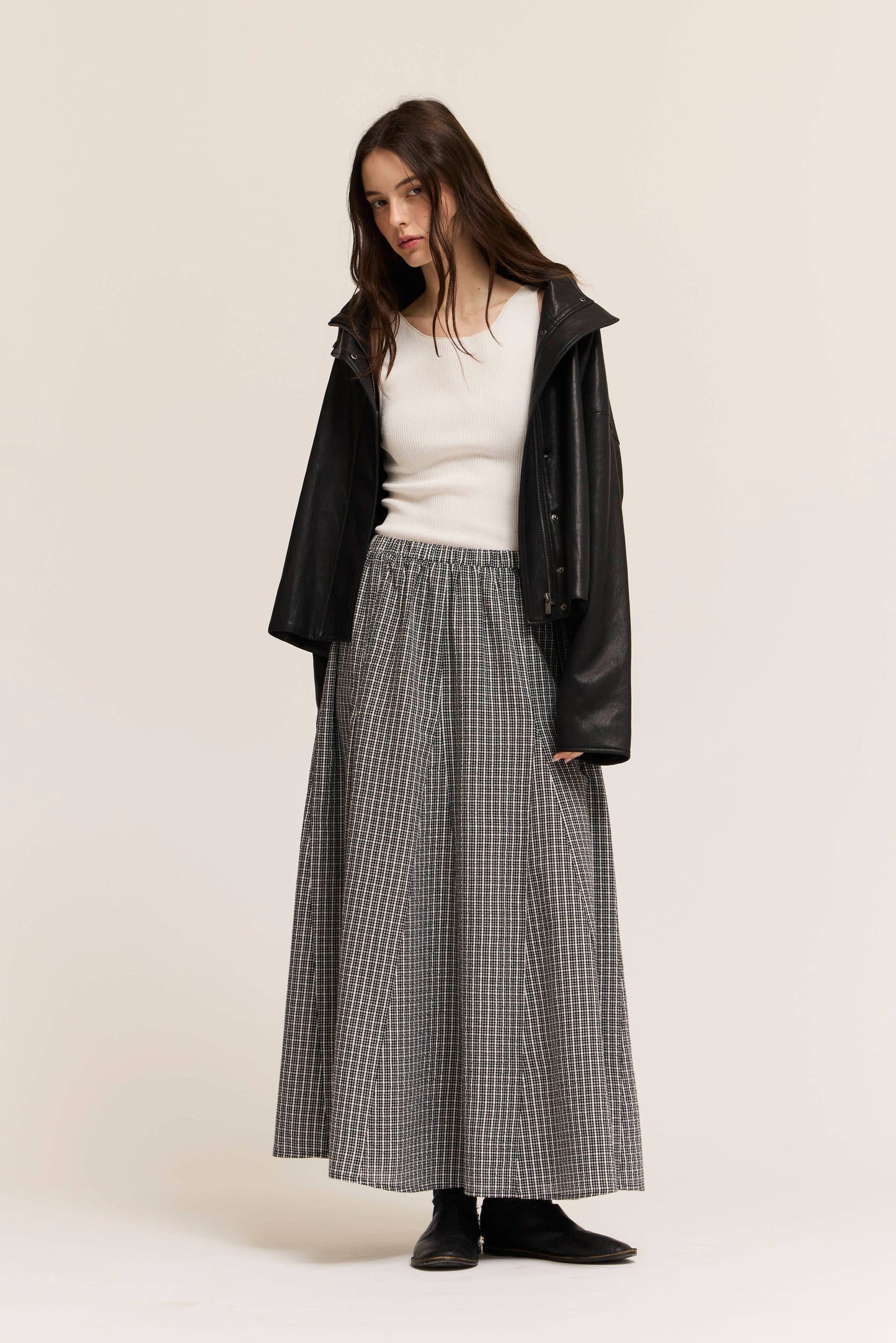 Grade & Gather - 50914 - PLAID PANEL SKIRT