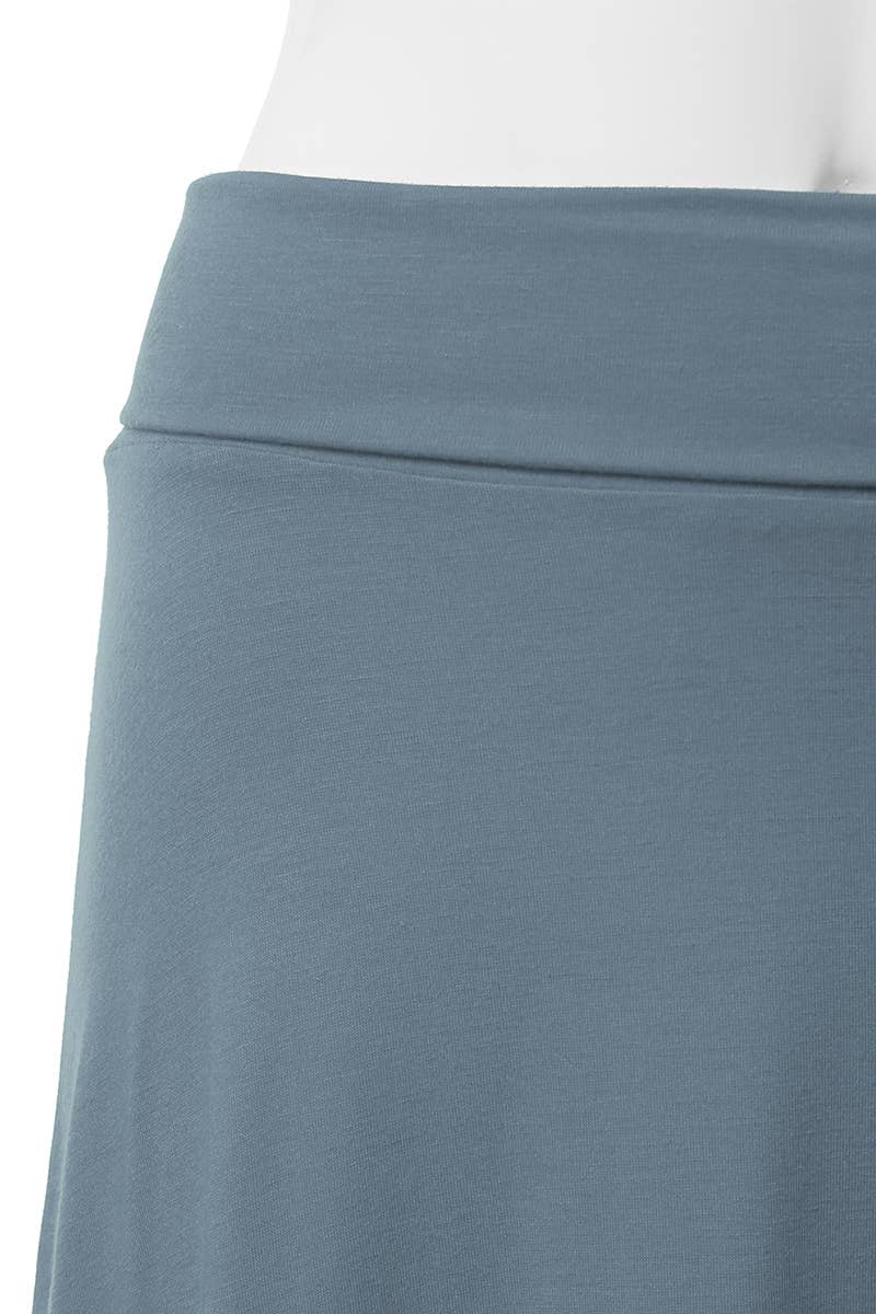 High Waist Elastic Flared Midi Skirt - NINEXIS