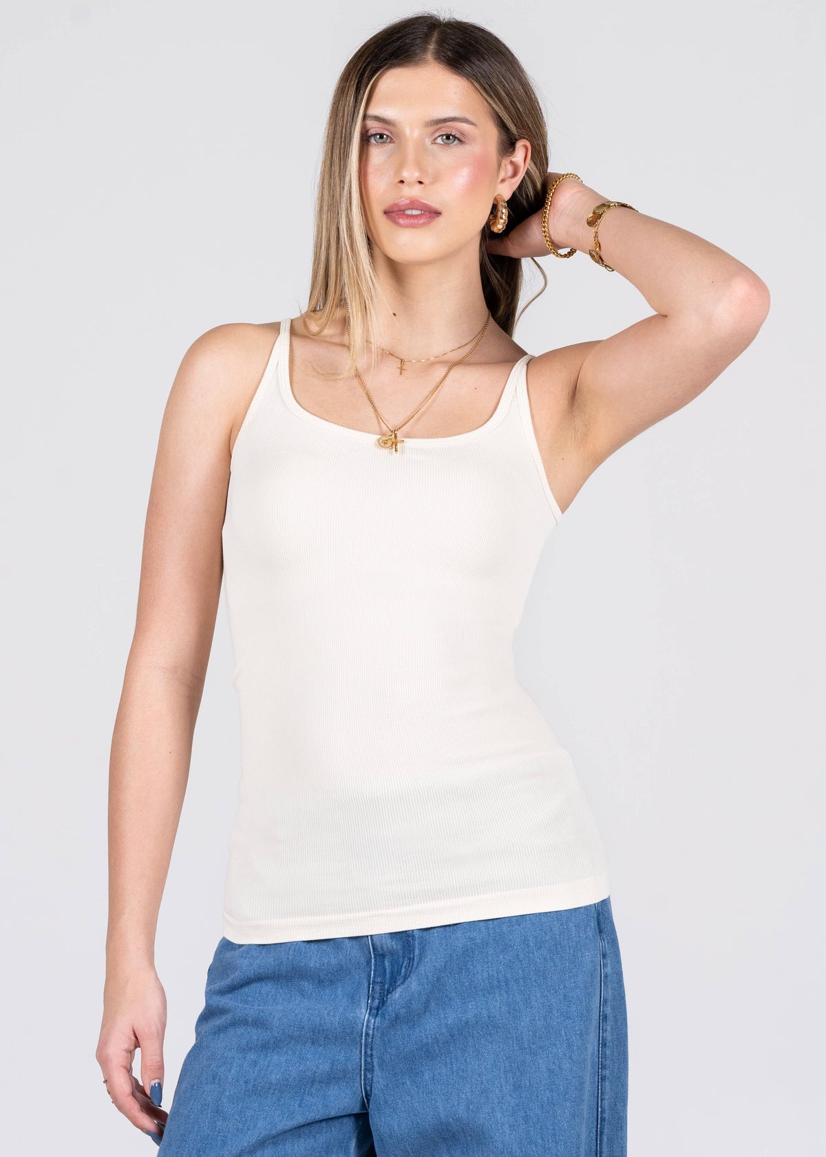 Bamboo Rib Low Cut Cami - Crest Moi