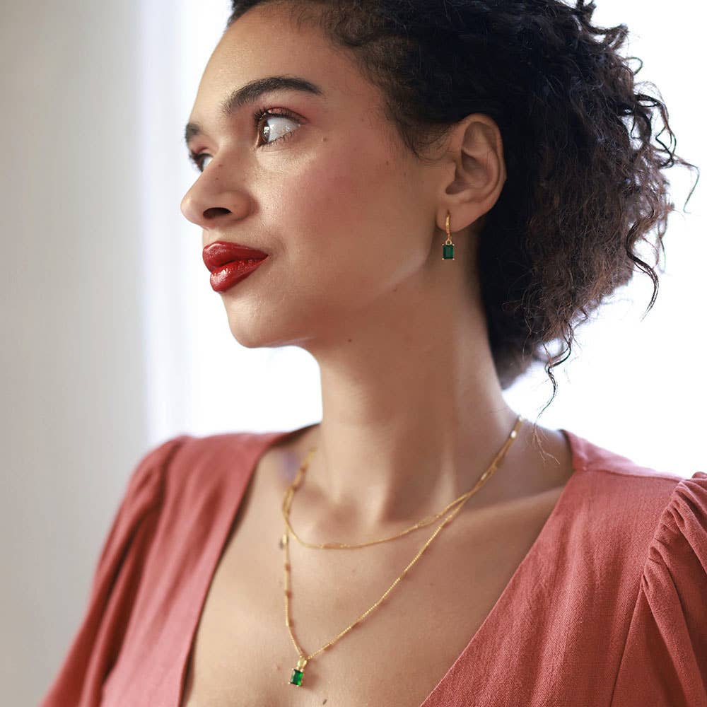 Emerald Green Pendant Necklace - Amano Studio