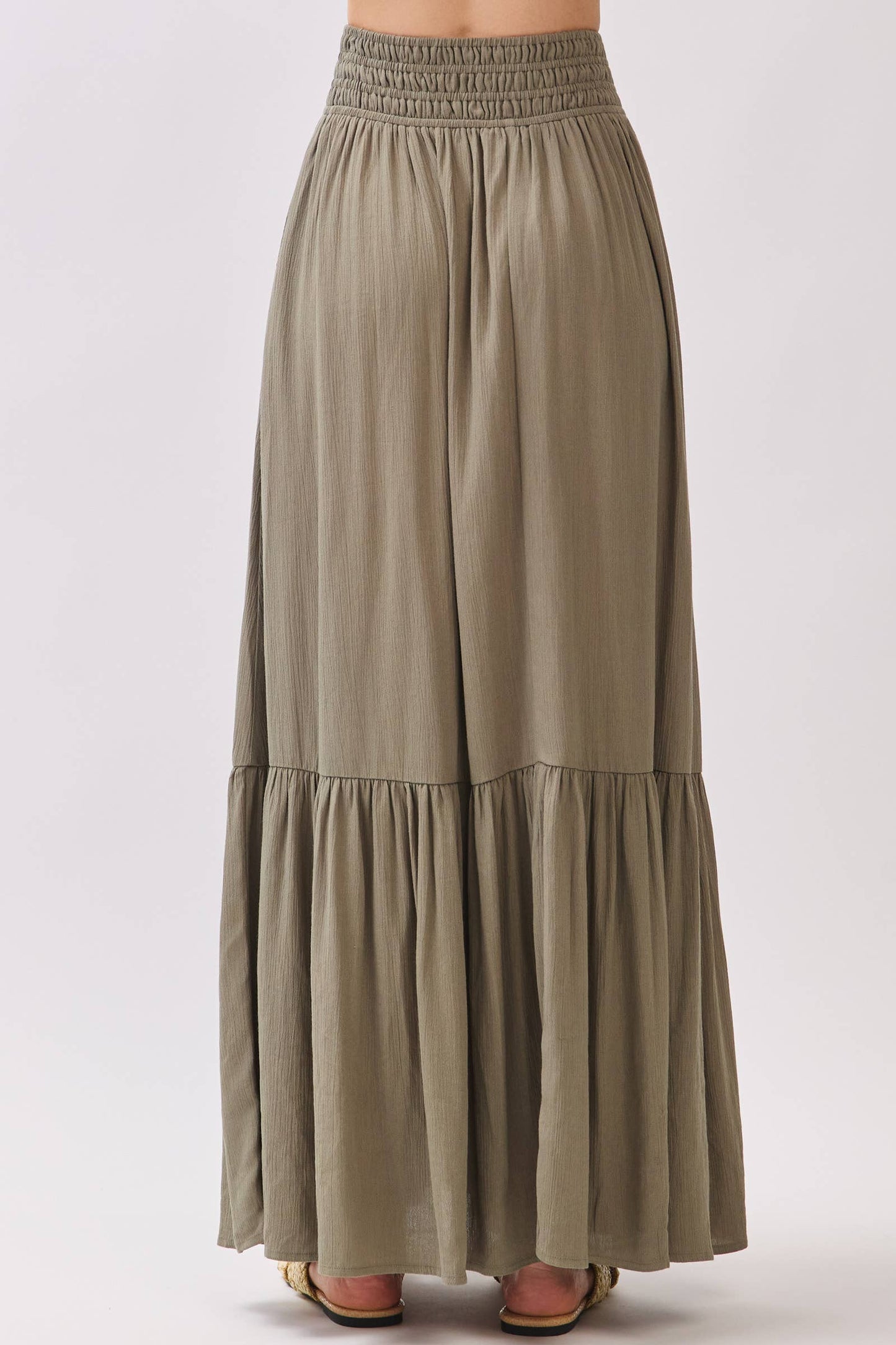 Ruffled Smocked Waist Tiered Maxi Skirt - Final Touch