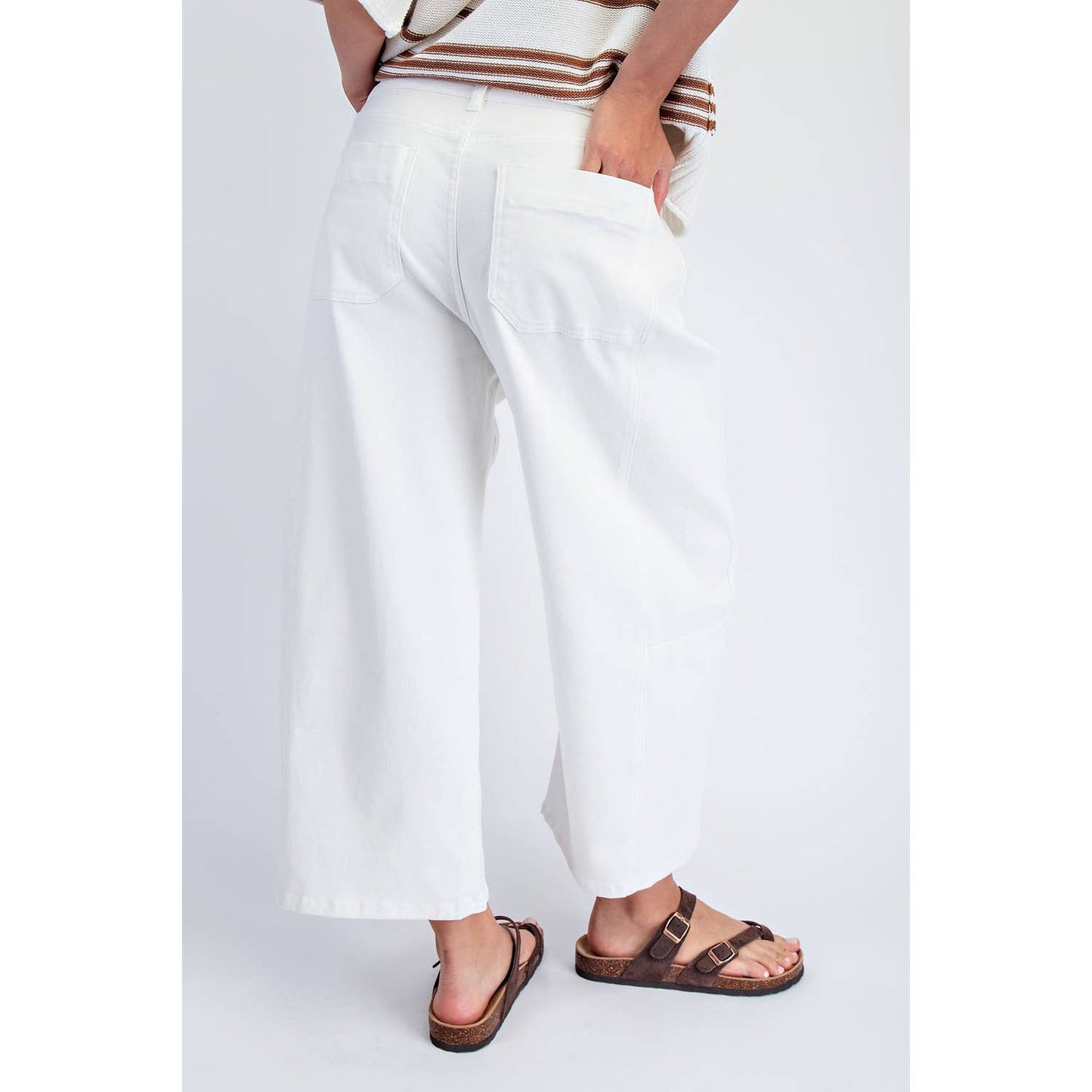 COTIERRA - MID RISE BARREL COTTON TWILL JEANS