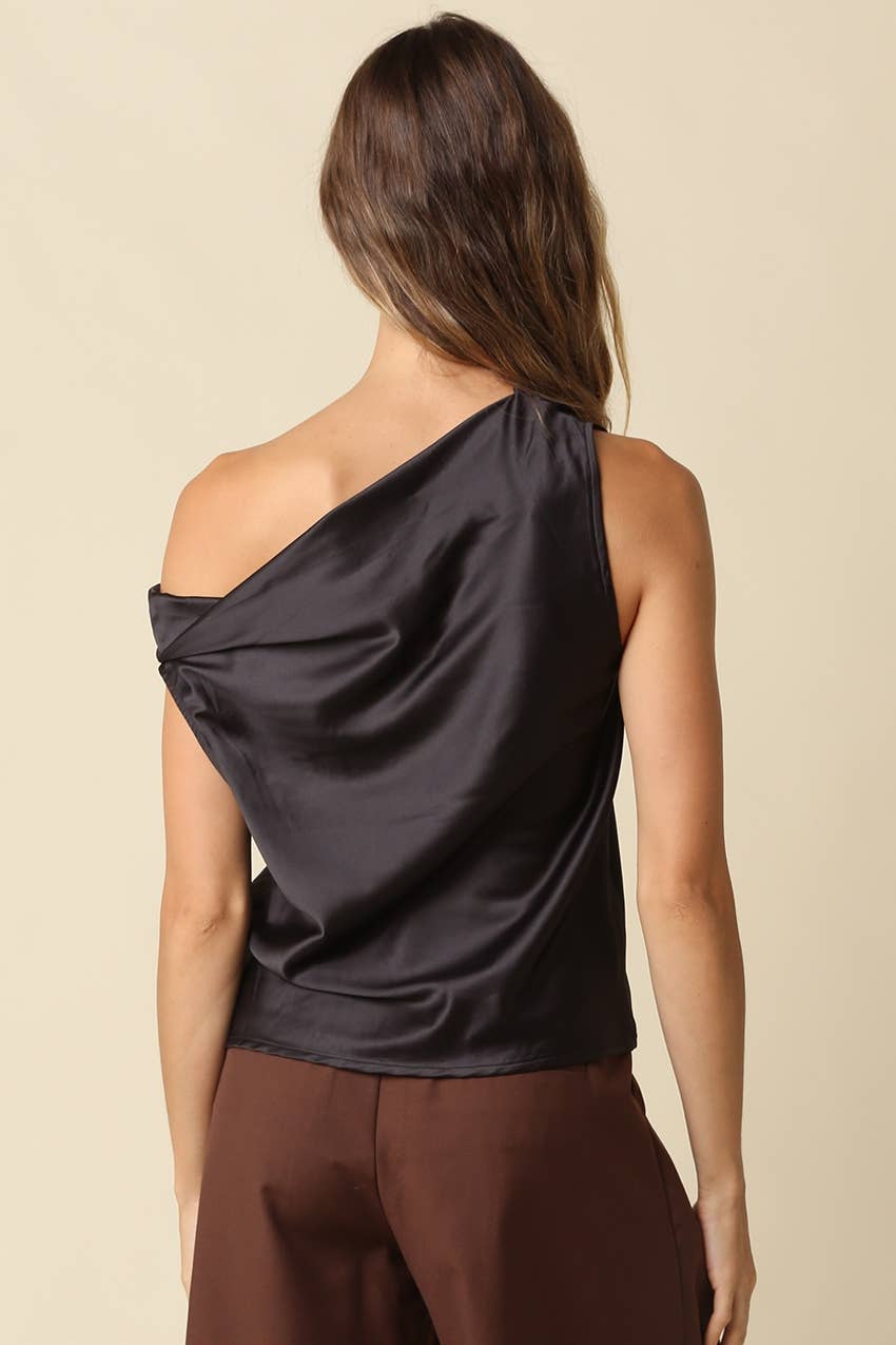 Kenzie One Shoulder Satin Top