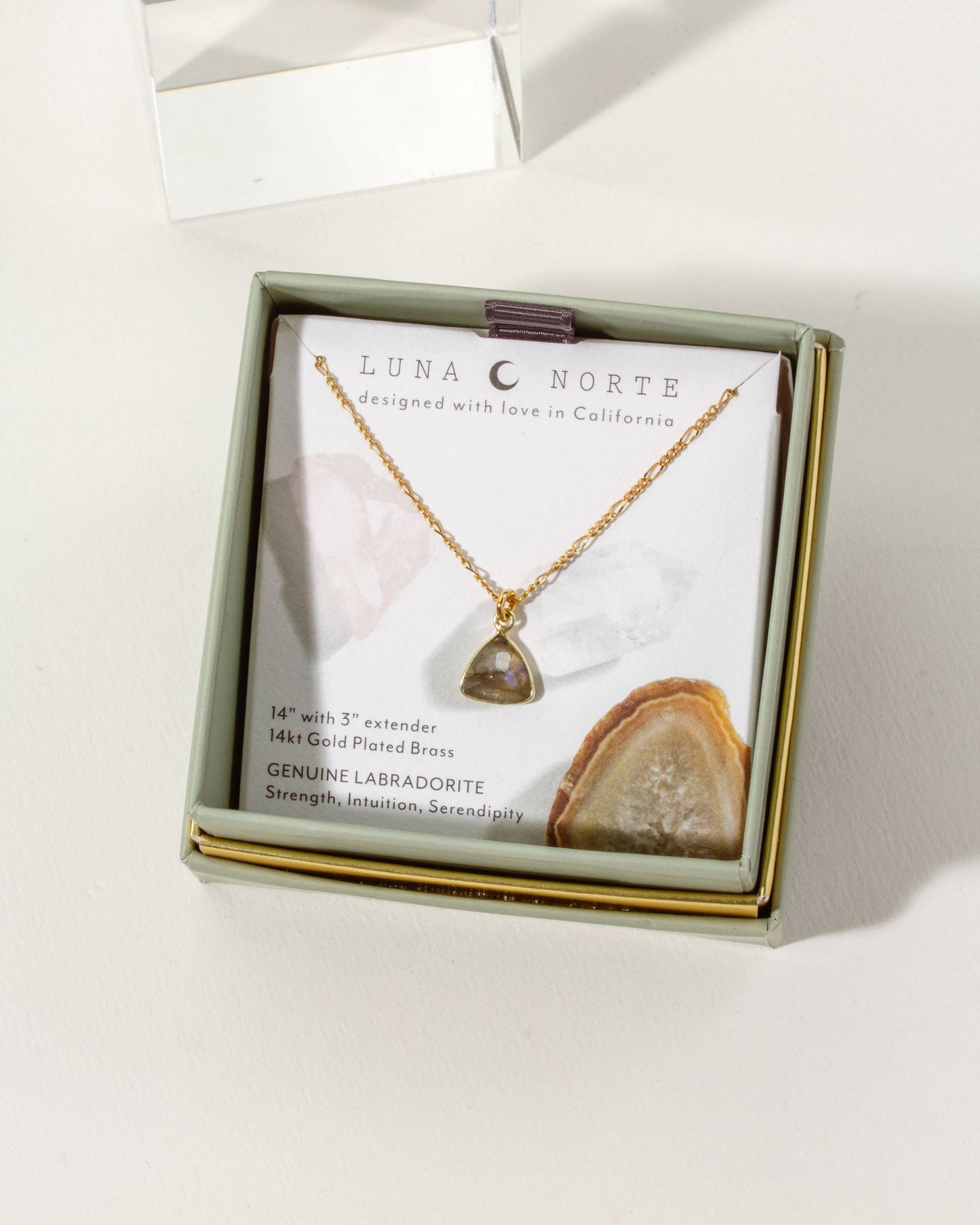 Luna Norte - Bermuda Triangle Dainty Collar Necklace- Labradorite
