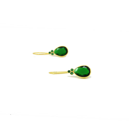 Schmuckoo Berlin - Delilah Earring Gold Silver 925 - Green Tourmaline & Onyx