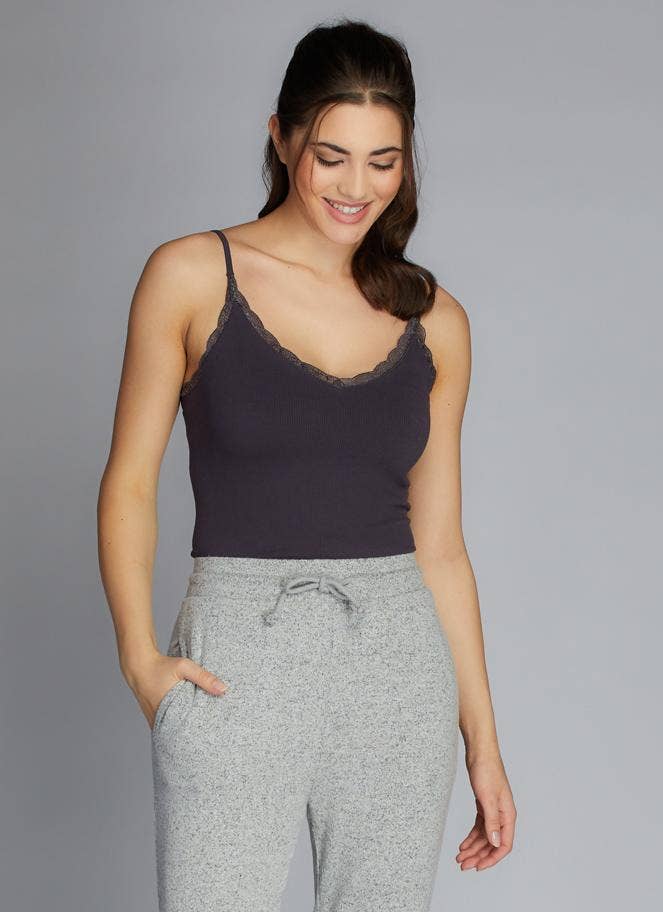Bamboo Tank W/Lace Trim - C'est Moi