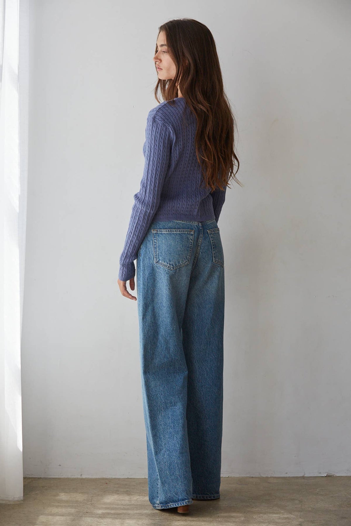 Knit Cable Sweater Cotton Button Down Cardigan Top - By Together
