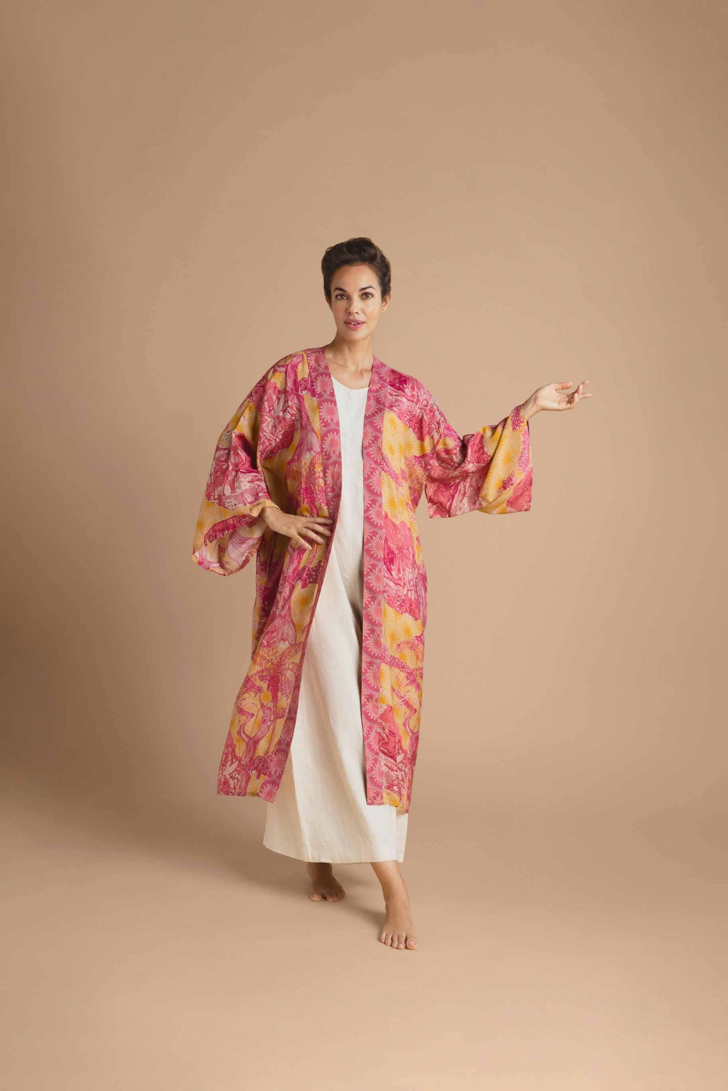 Powder Design inc - Tropical Toile Kimono Gown - Pineapple