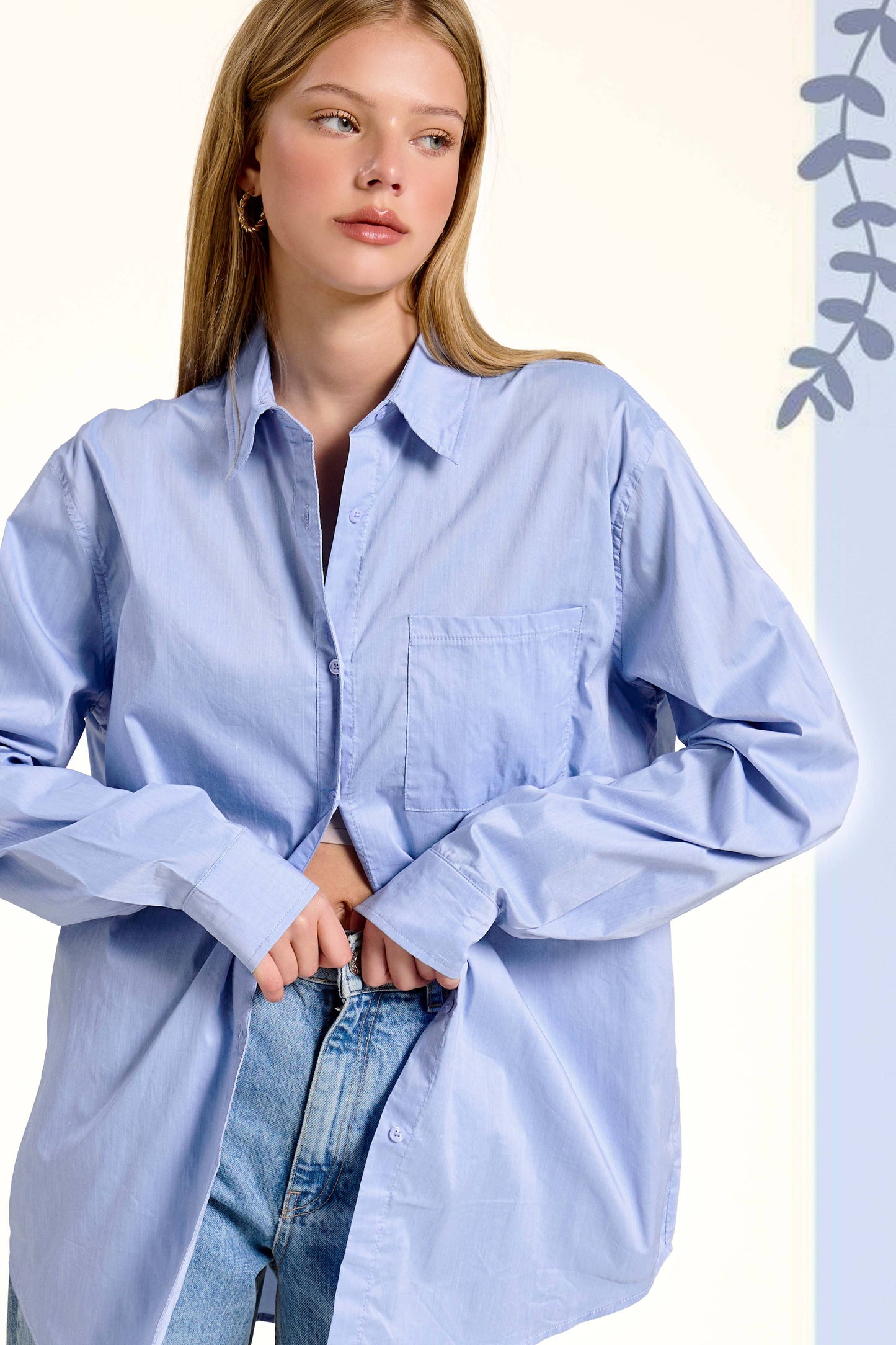 La Miel - SRT7809-Classic Collared Button Down Poplin Shirts