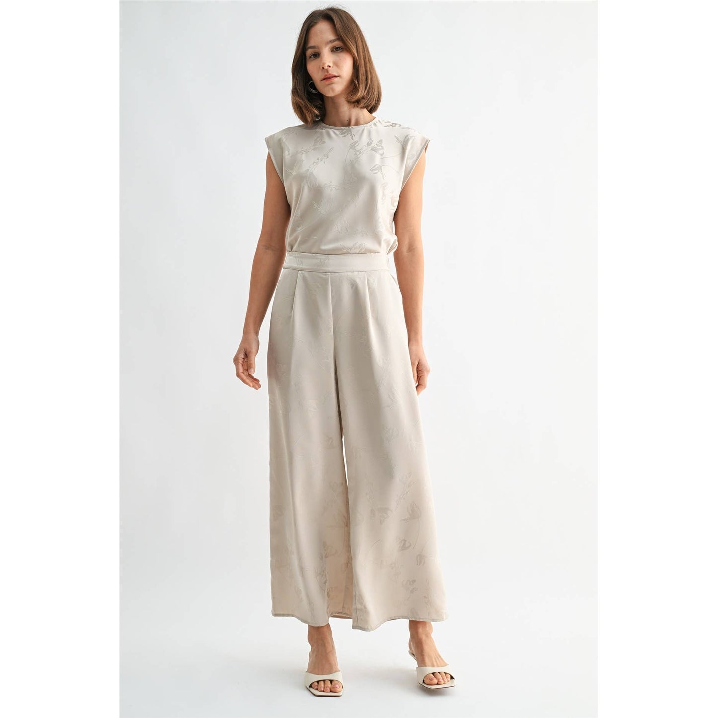 SATIN JACQUARD PANTS