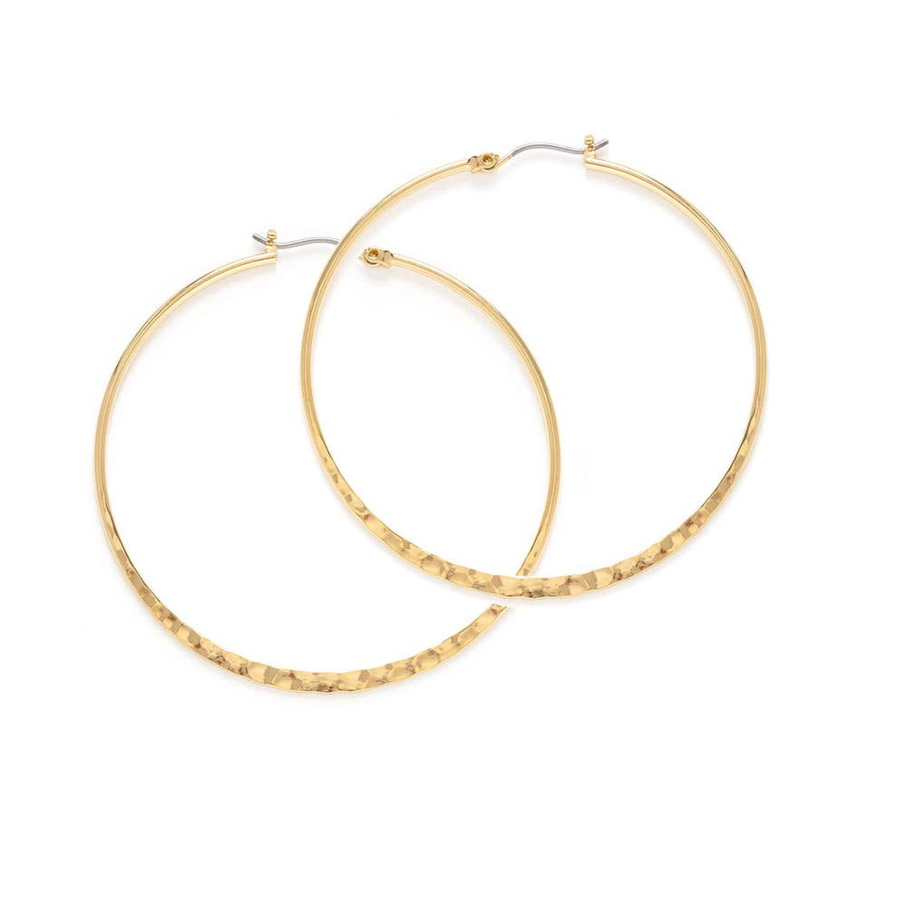 Amano Studio - 1.5" Hammered Hoop Earrings