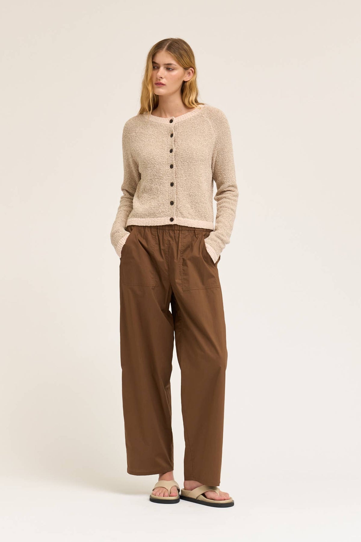 Grade & Gather - 50964 - POPLIN COTTON LOOSE FIT PANTS