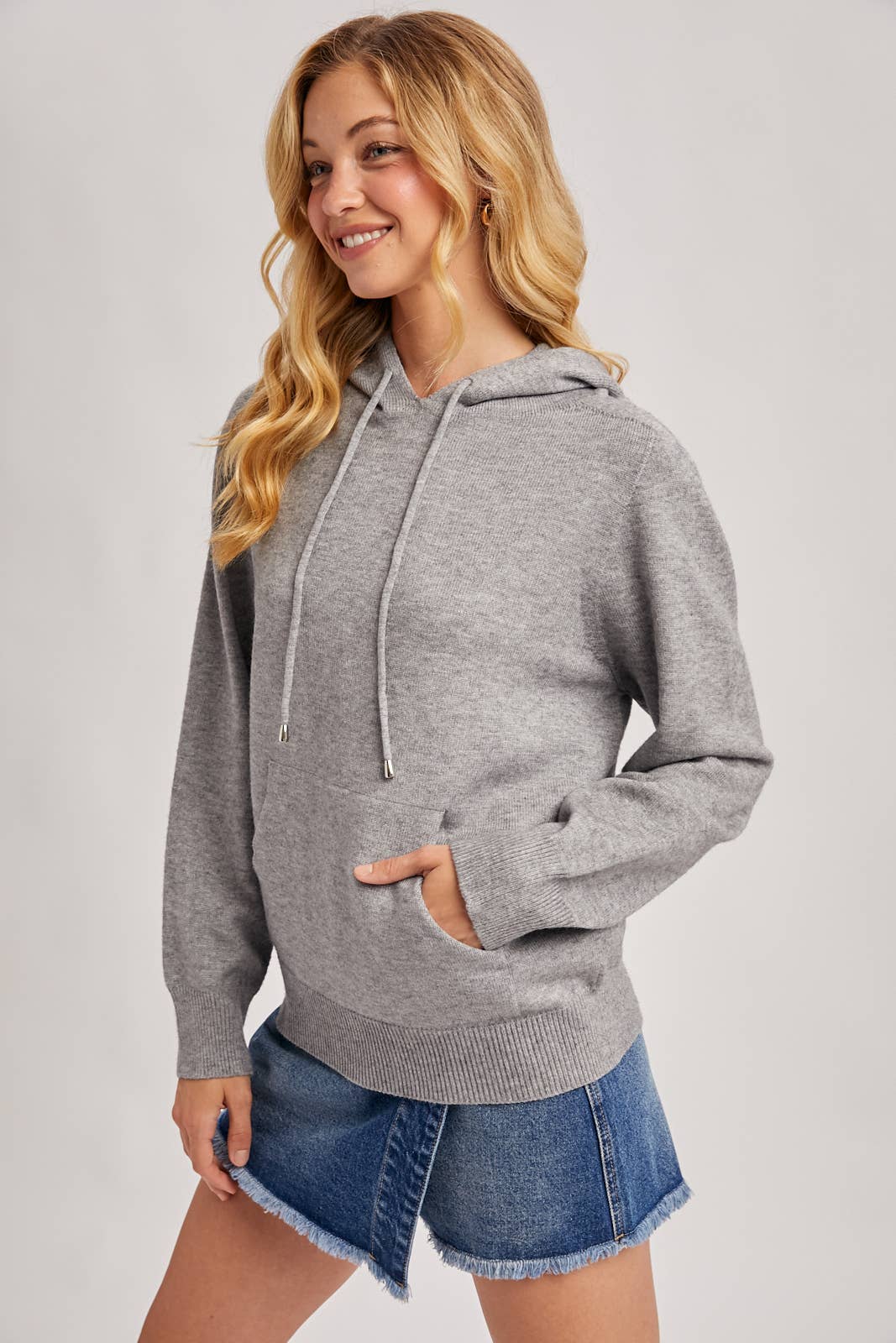 Bluivy - WHOLEGARMENT KNIT SWEATER HOODIE