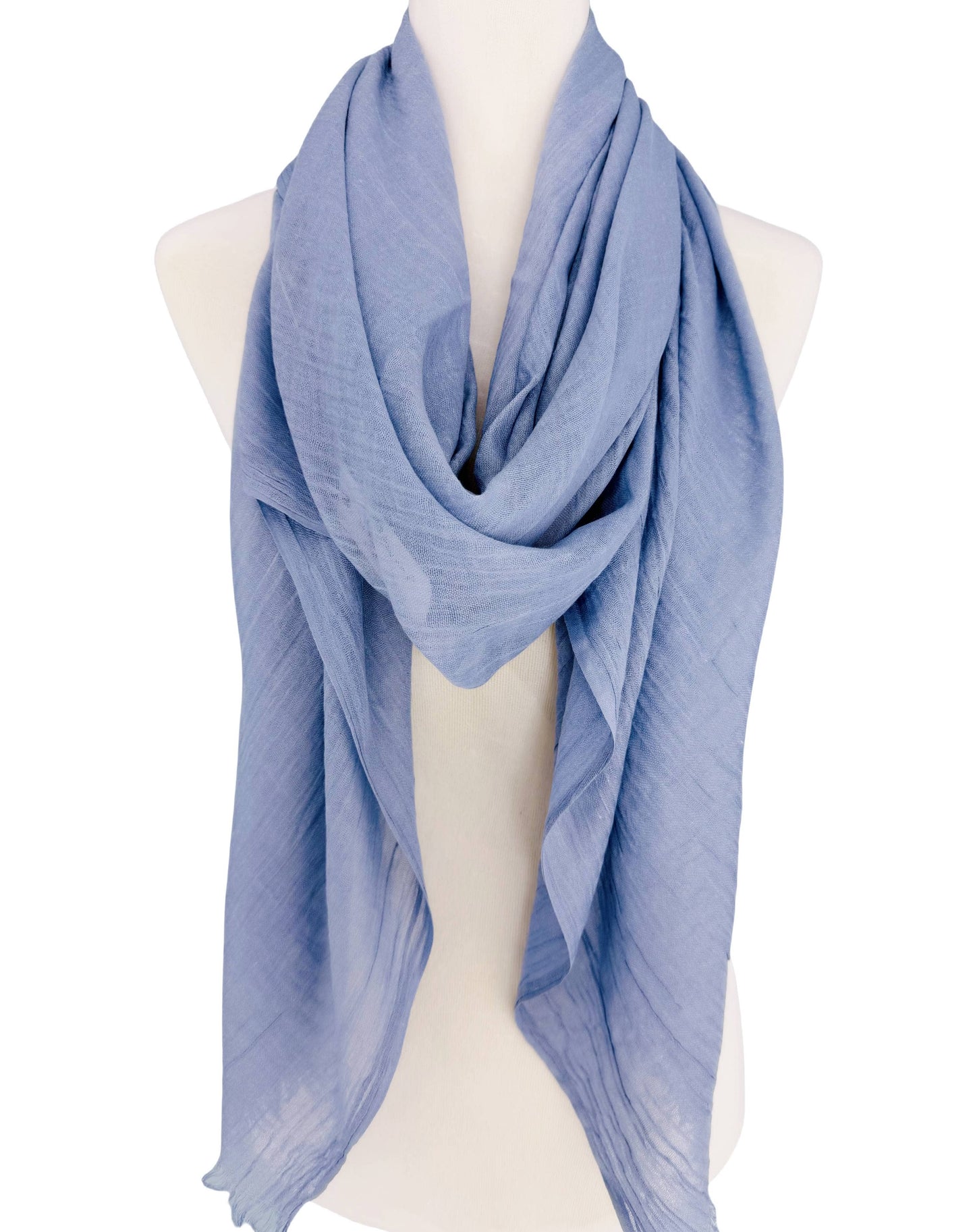 JC Sunny Fashion - JC021022 Soft As Cashmere Oversized Solid Frayed-Edge Scarf Shawl