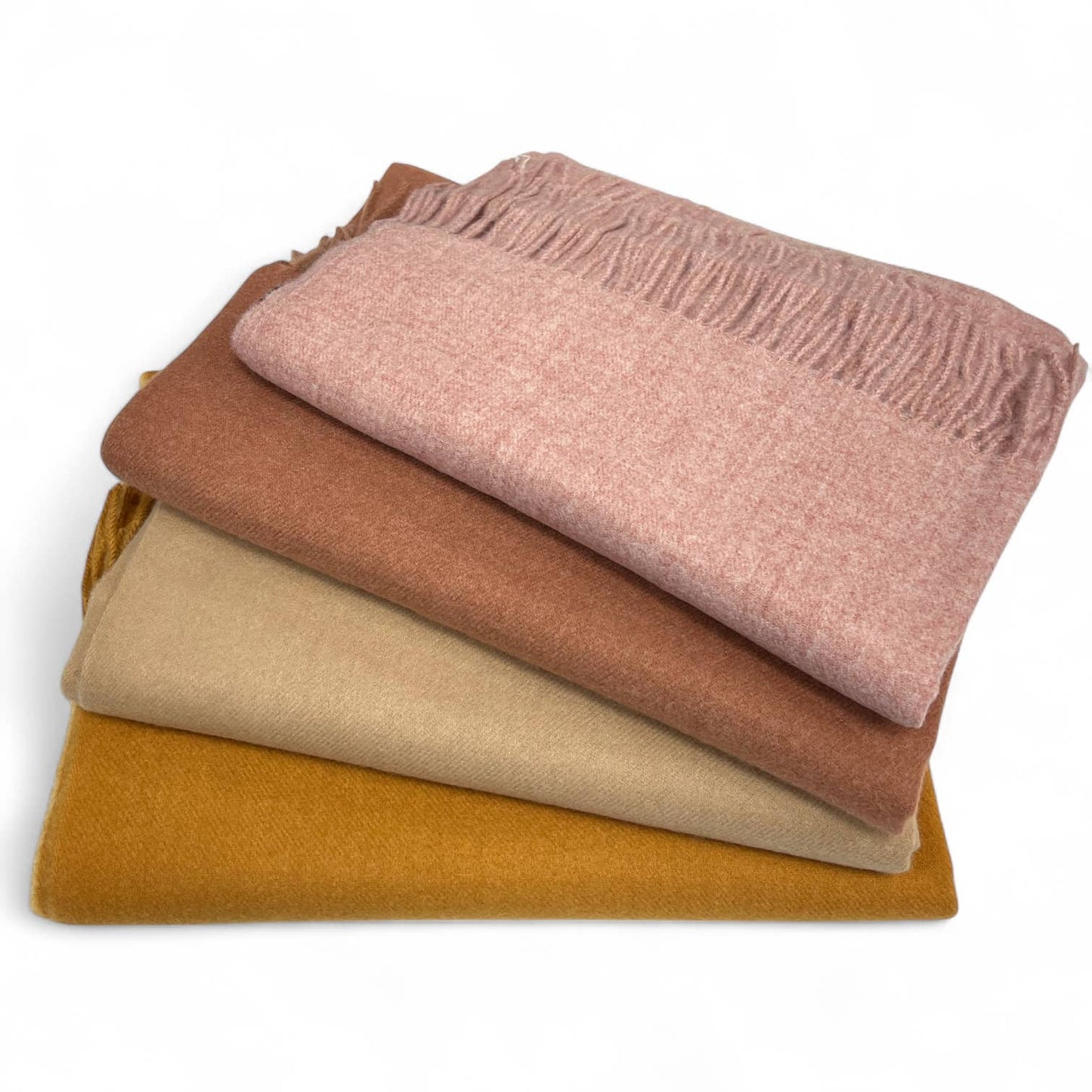 London Scarves - Cashmere plain scarf finished with tassels on each end