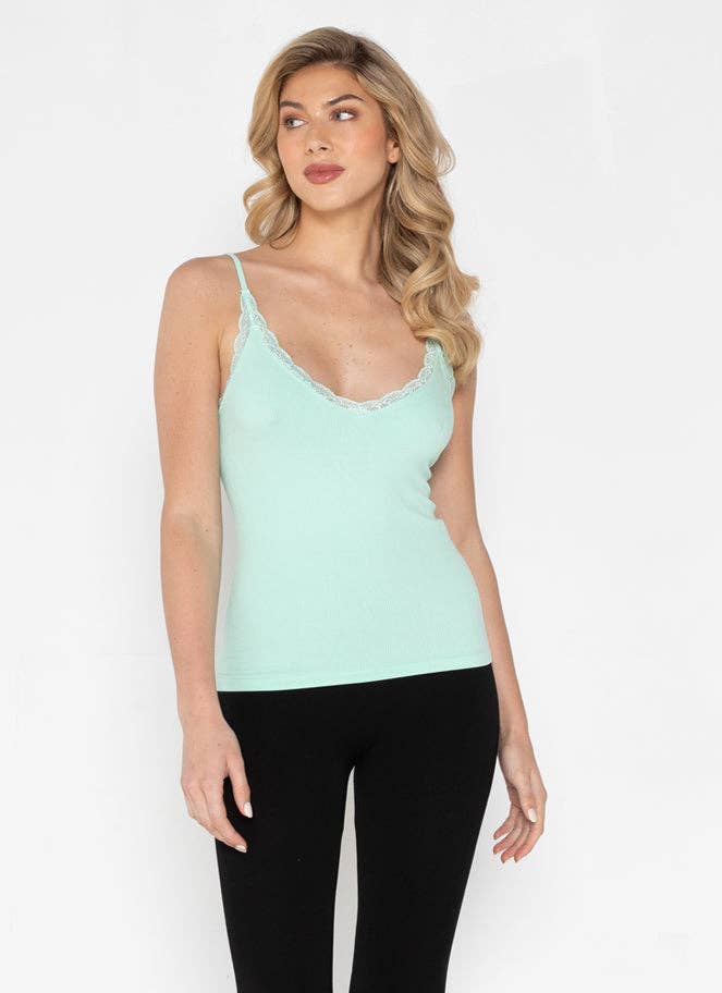 Bamboo Tank W/Lace Trim - C'est Moi