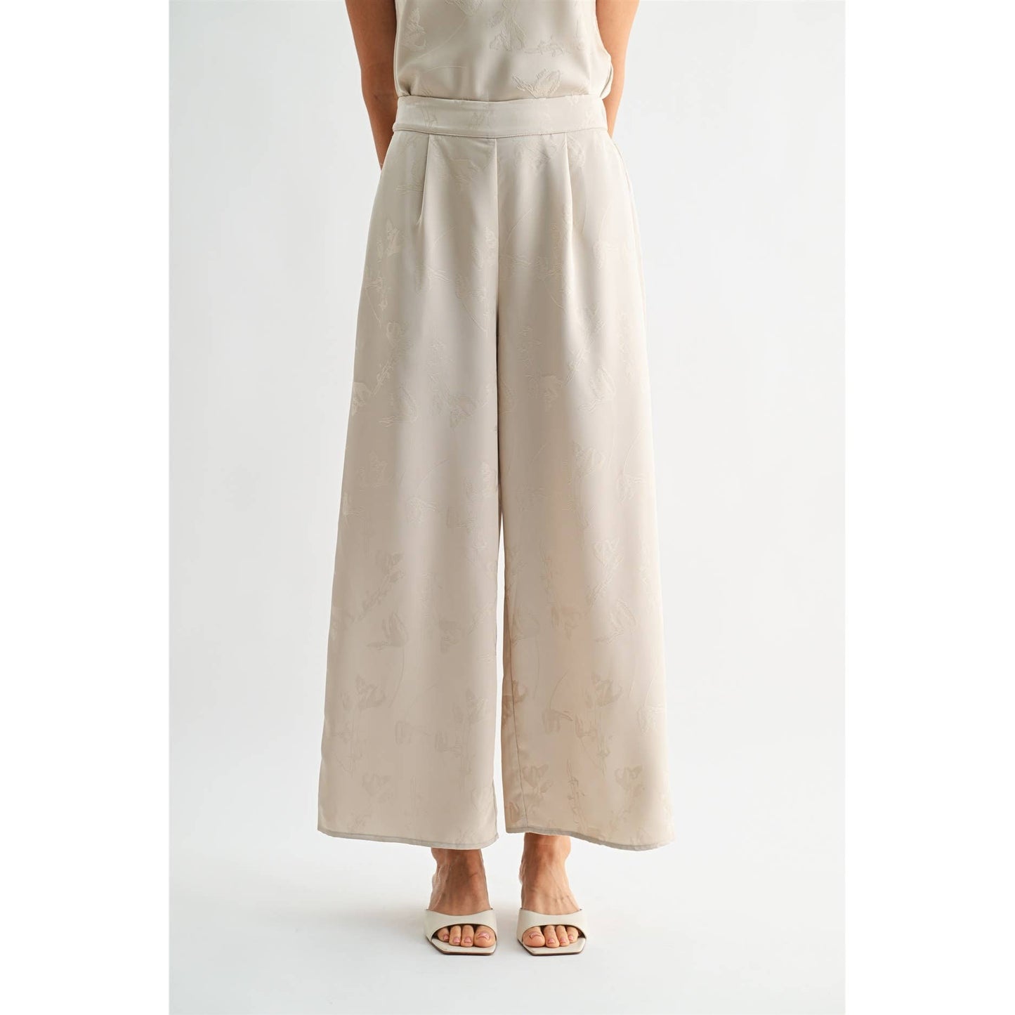 SATIN JACQUARD PANTS