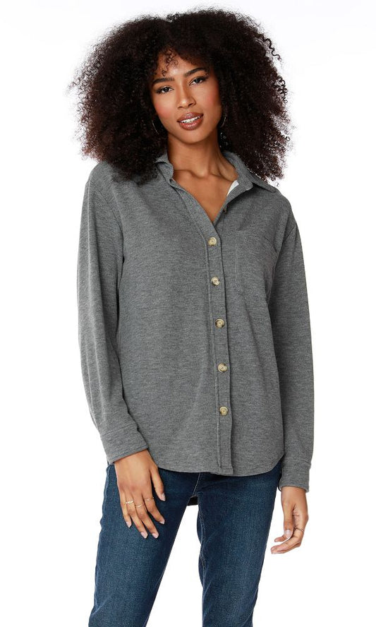 BUTTON FRONT COLLAR SHIRT JACKET