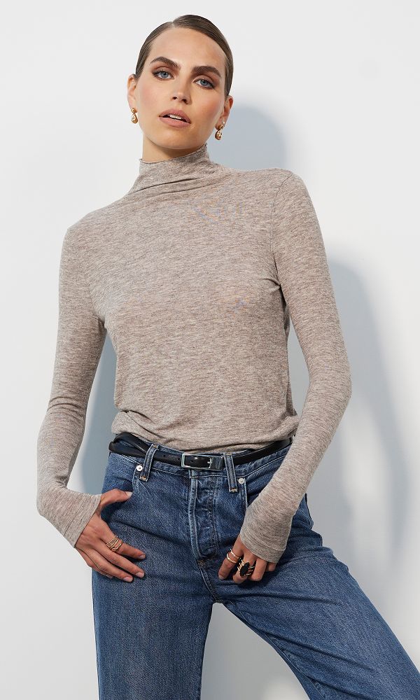 L/S MOCK TURTLENECK TEE