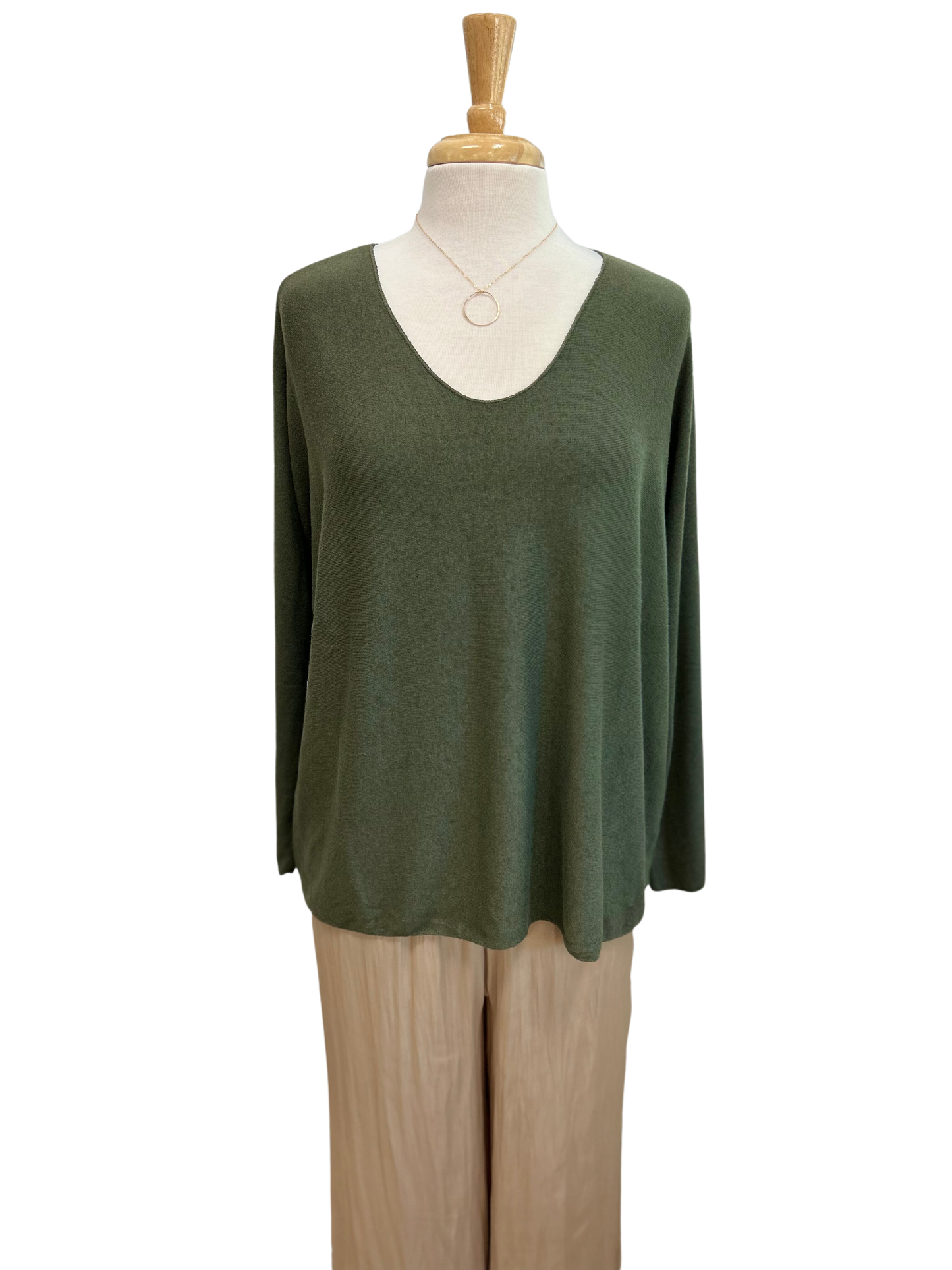 V-Neck Long Sleeve Pullover