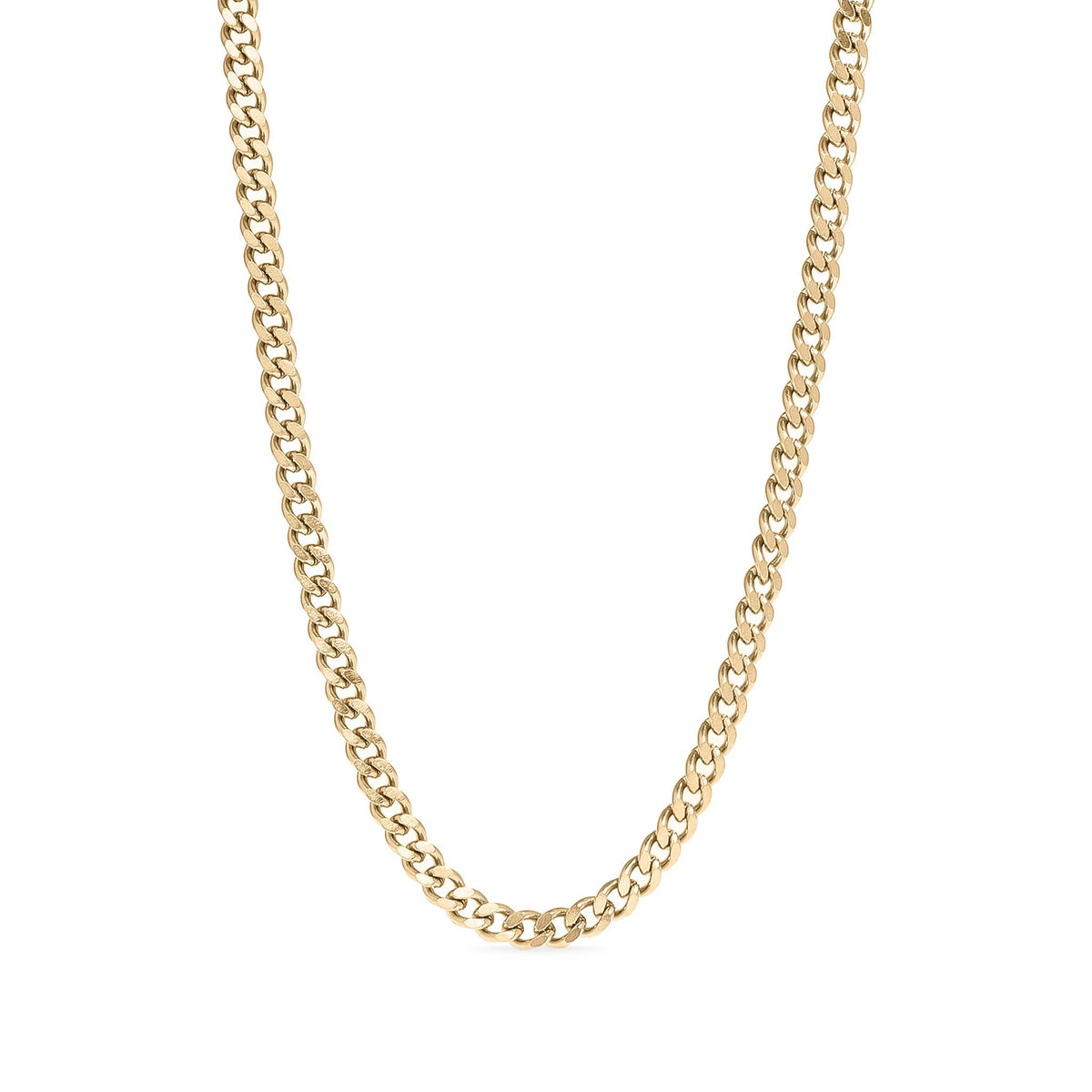 18K Gold PVD Stainless Steel Curb Chain Necklace - WJW