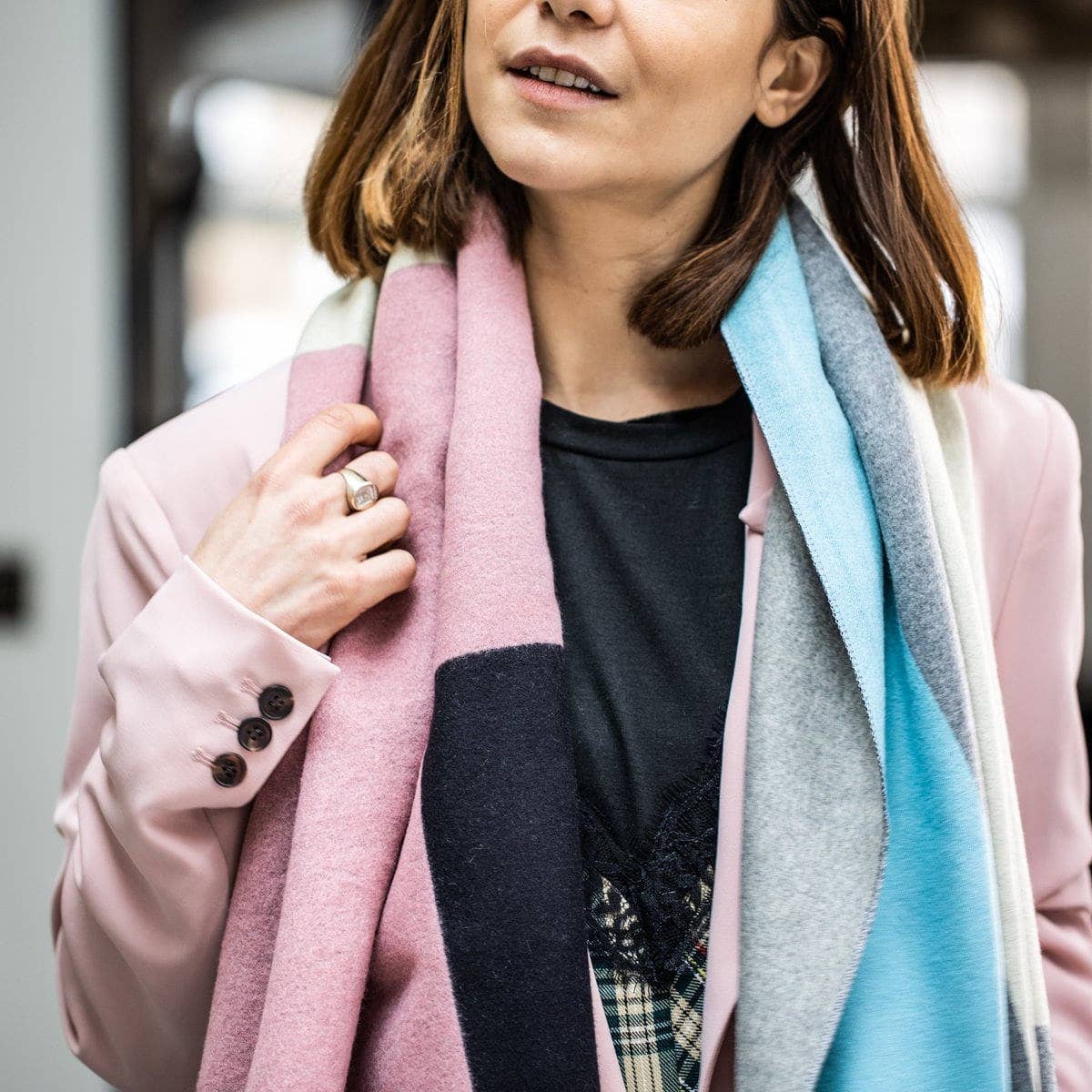 Studio Hop - Colourblock Cashmere & Modal Shawl