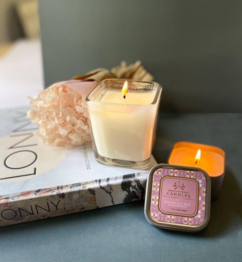 Creative Energy Candles - Hannah Lily, Rose & Grapefruit: 2-in-1 Soy Lotion Candle
