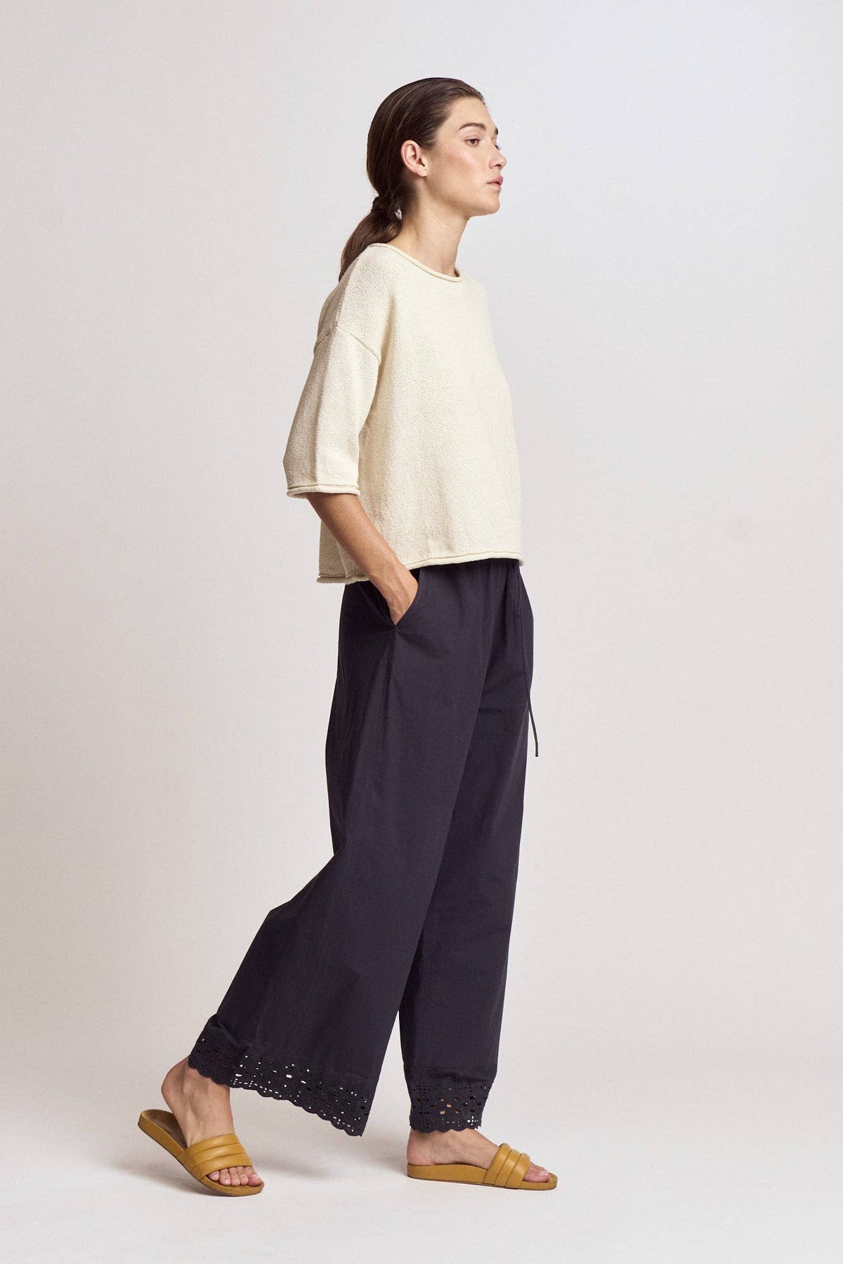 Grade & Gather - 42221 - ROLLED EDGE LOOSE FIT SWEATER TOP