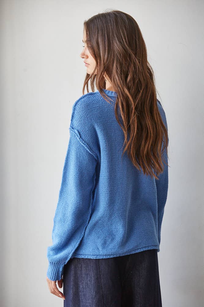 By Together - W1155 | Knit Sweater Crew Neck Long Sleeve Pullover Top