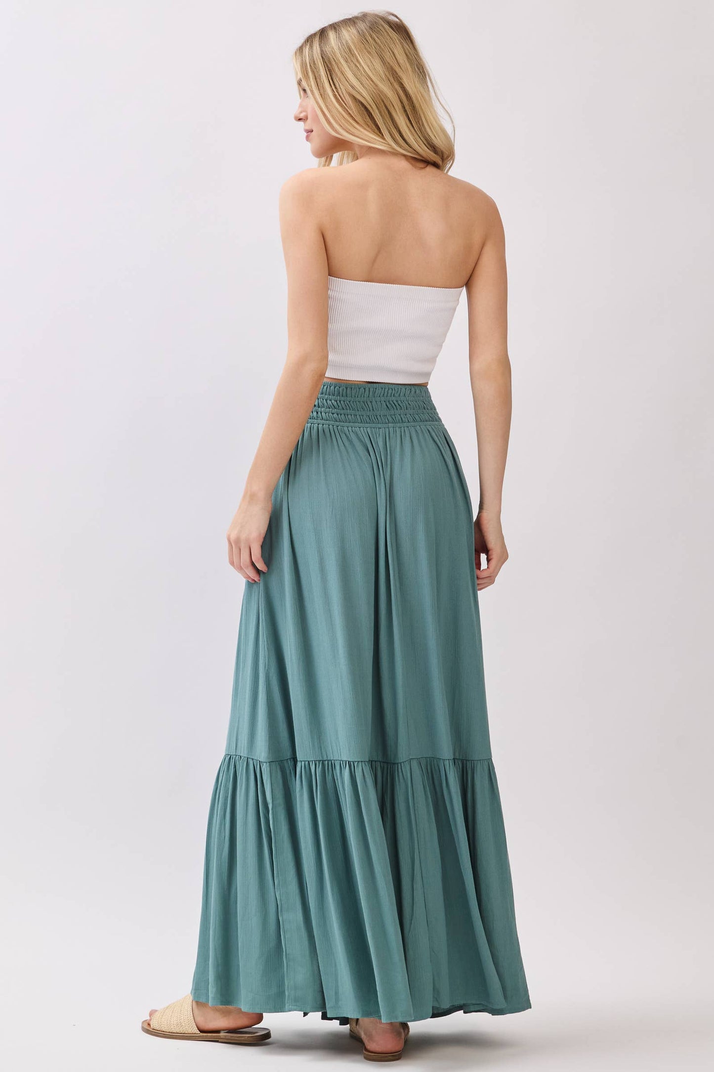 Ruffled Smocked Waist Tiered Maxi Skirt - Final Touch