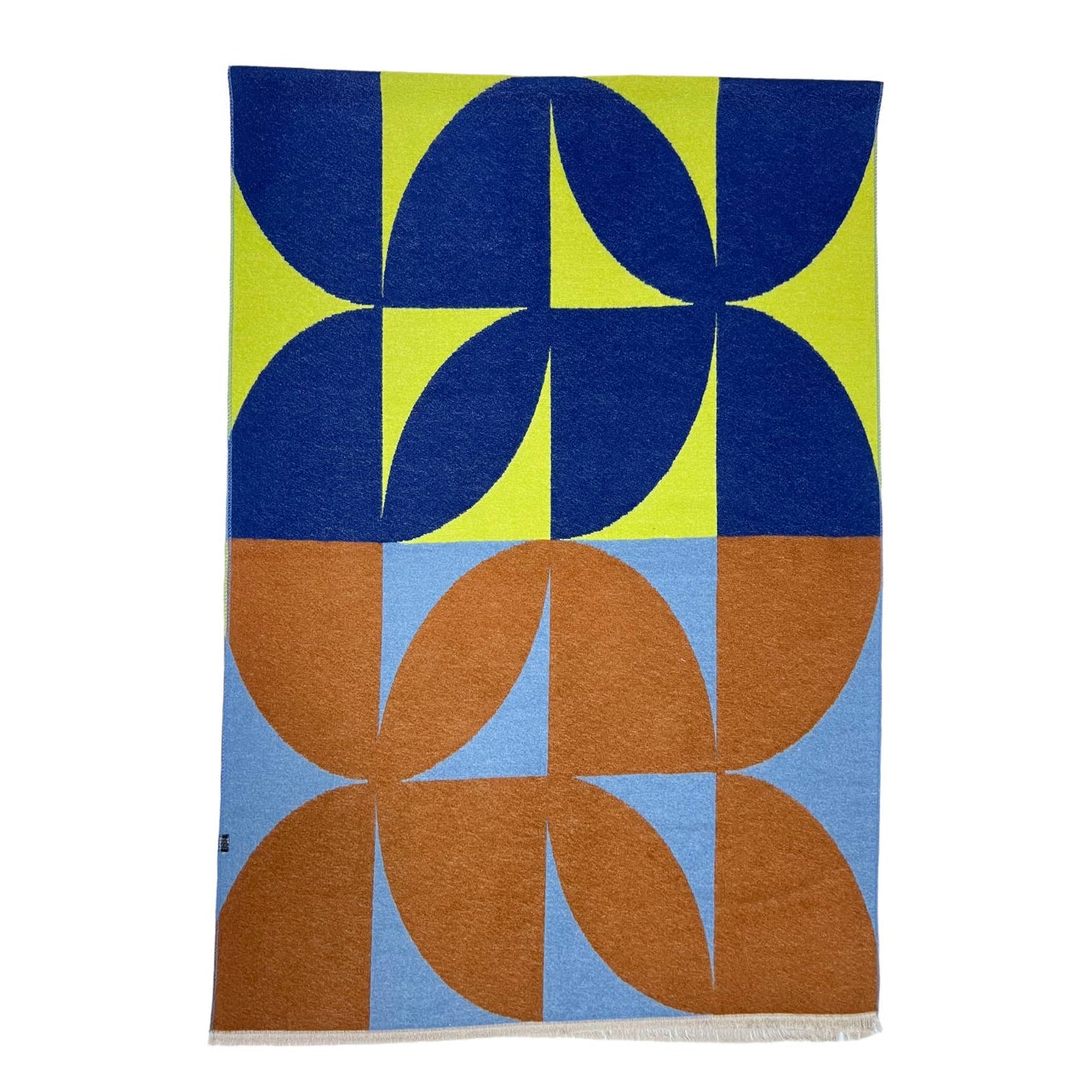 Retro Print Cashmere Blend Fringe Scarf