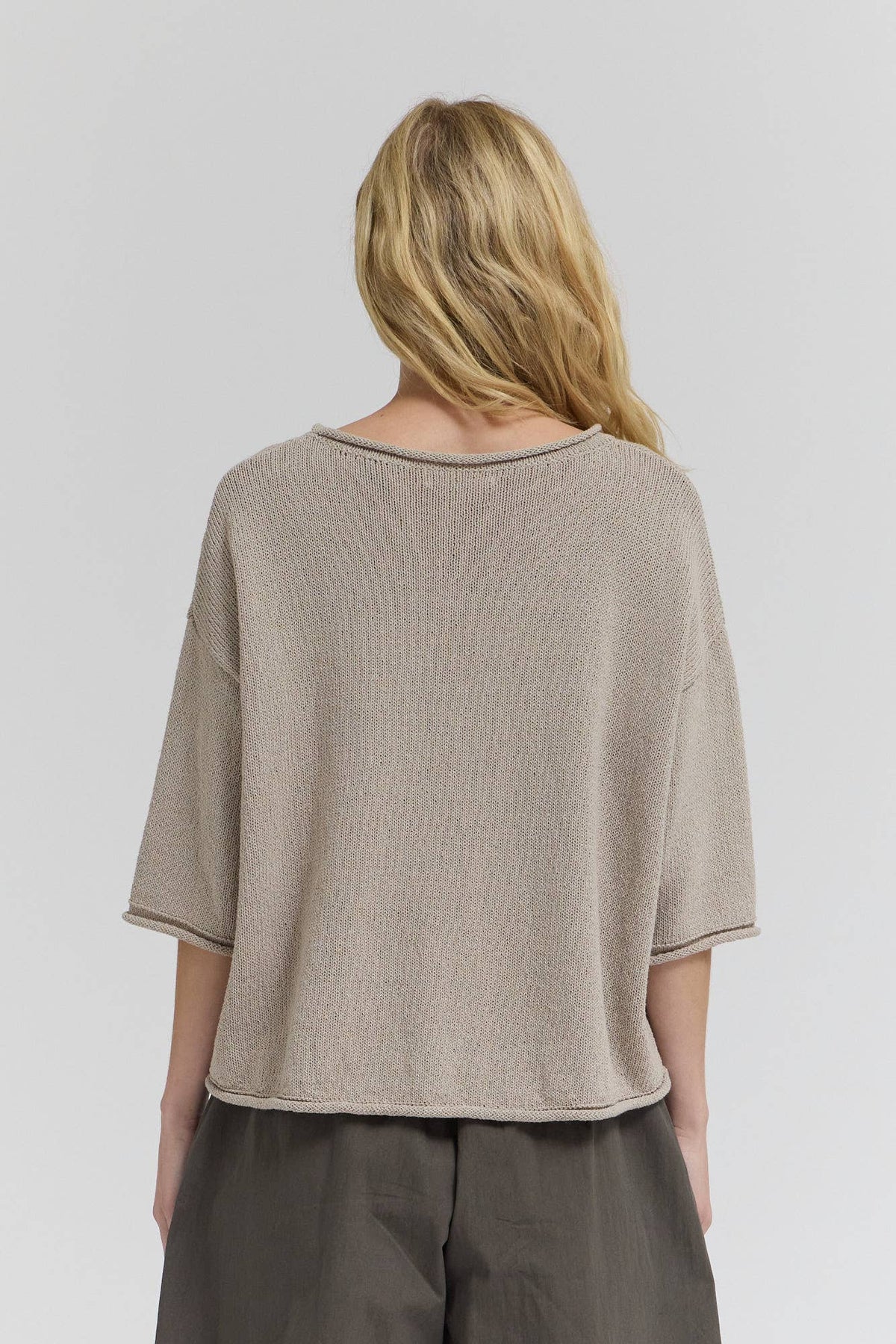 Grade & Gather - 42221 - ROLLED EDGE LOOSE FIT SWEATER TOP