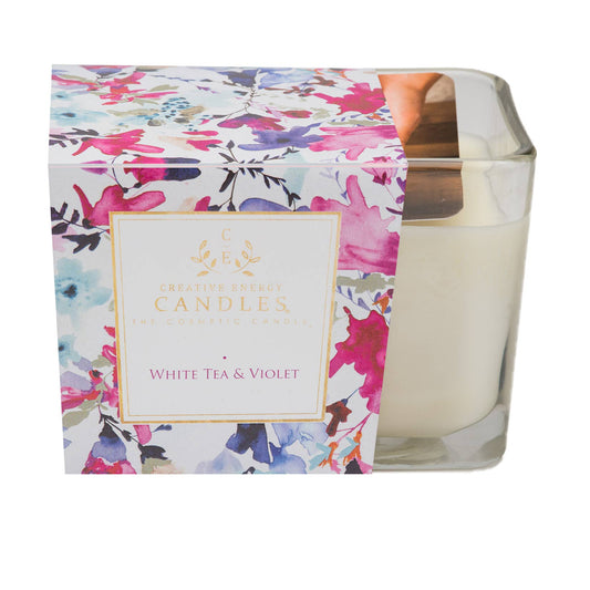 Creative Energy Candles - White Tea & Violet: 2-in-1 Soy Lotion Candle
