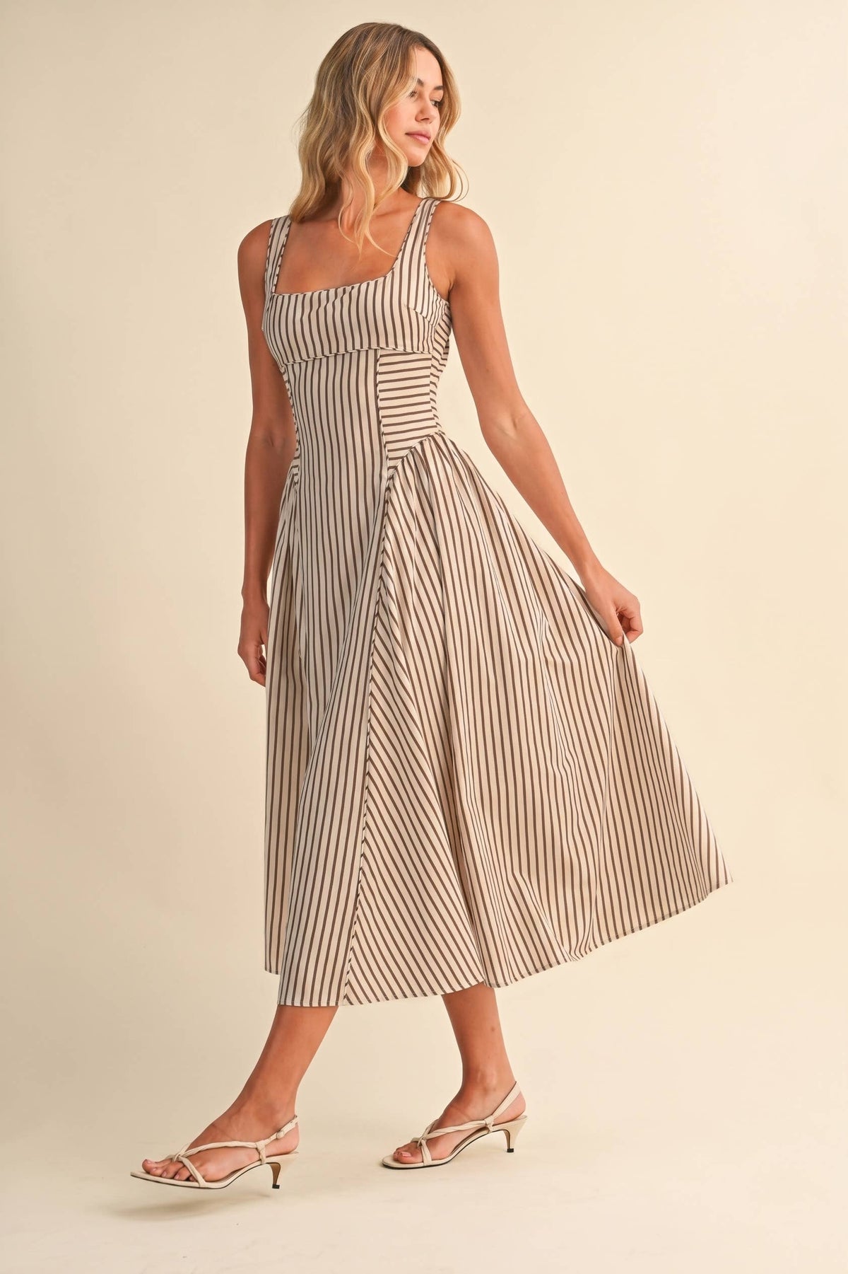 STRIPED MIDI DRESS - Klesis