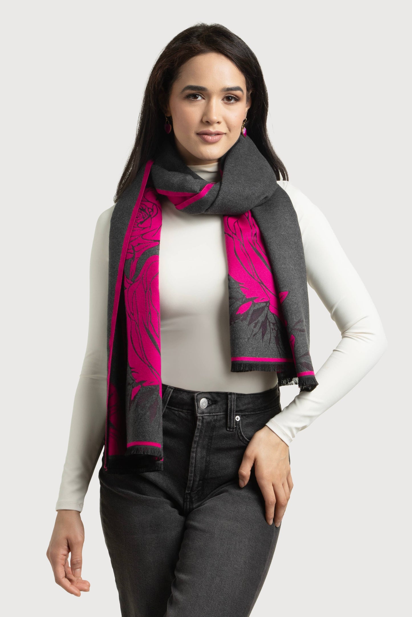 SAACHI - Bold Floral Reversible Scarf