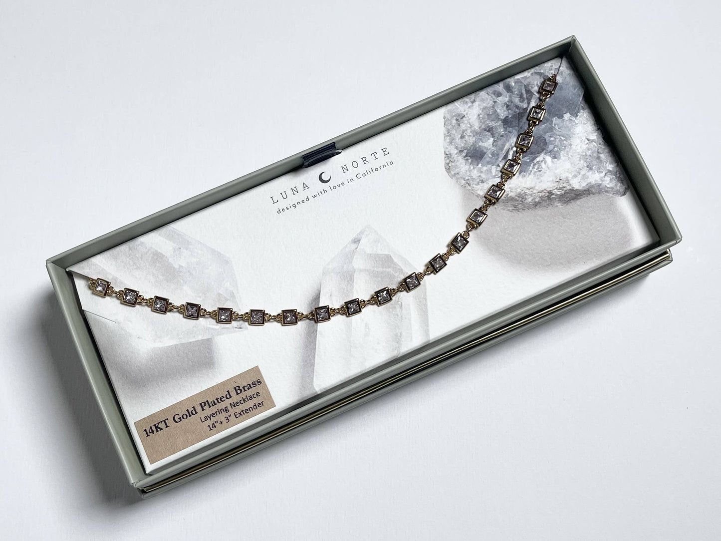 Luna Norte - Grid Spectrum CZ Collar Chain Layering Necklace