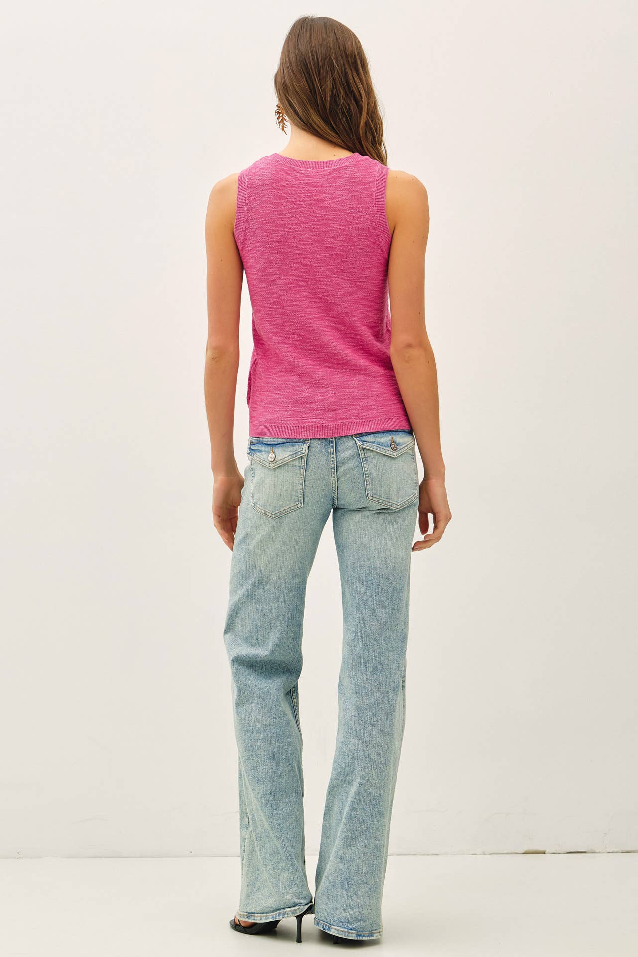 Be Cool - [NEW COLOR]ROUND NECK SLEEVELESS SLUB KNIT TOP